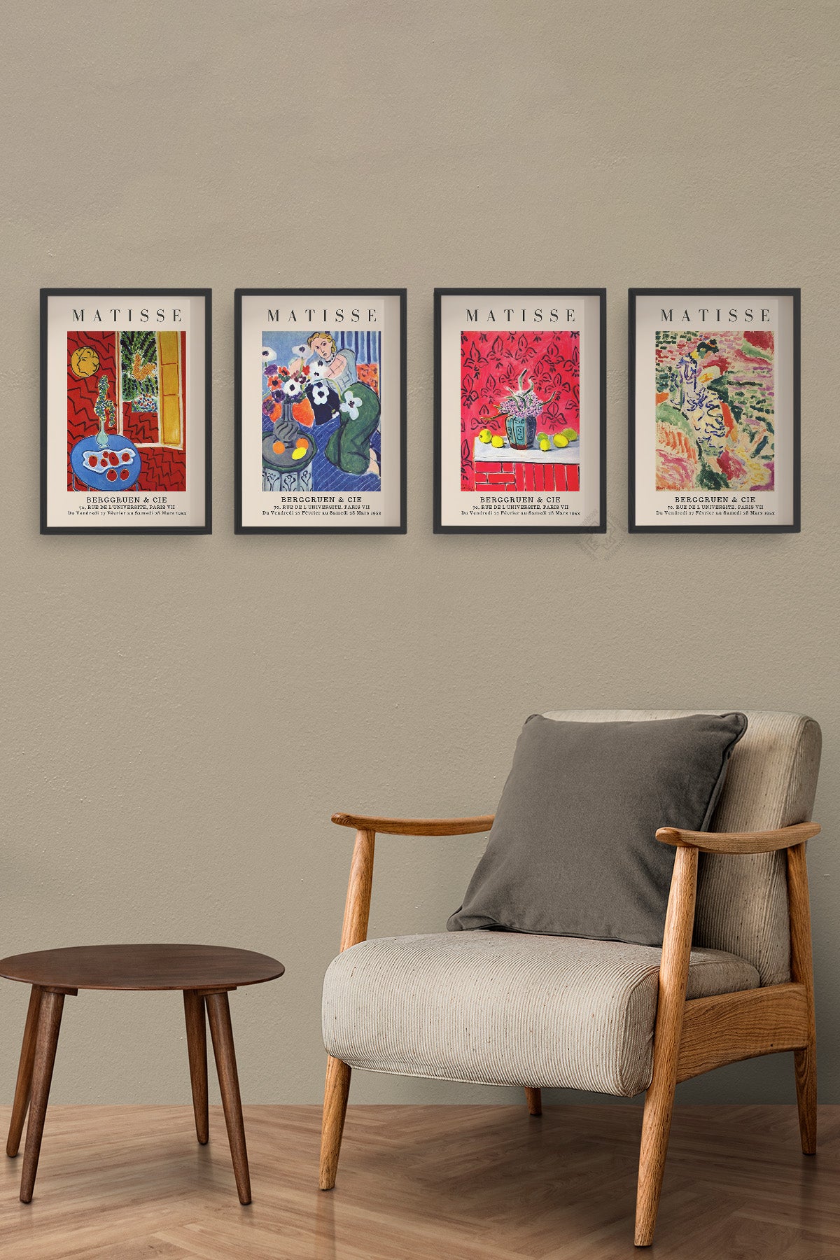 Matisse 4'lü Siyah Çerçeveli Poster, Tablo Seti No:54