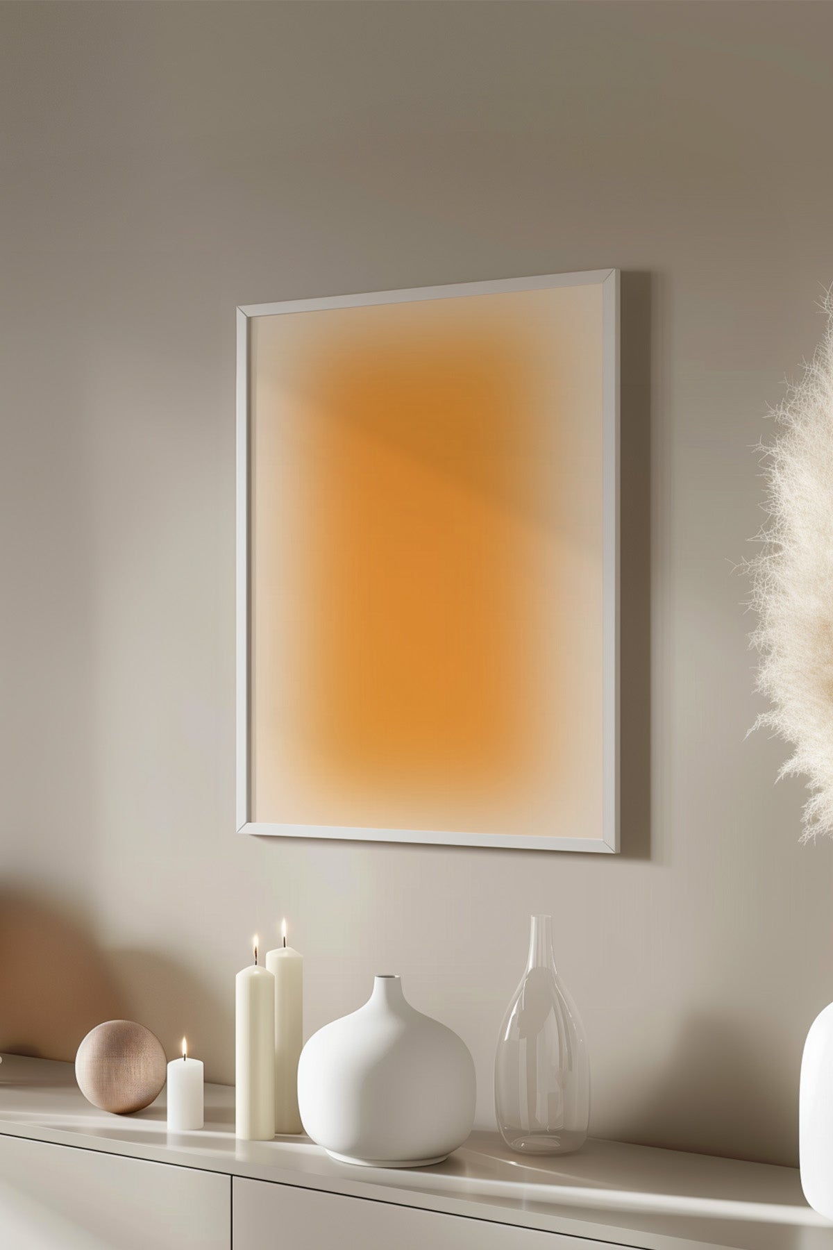 Aura Serisi Beyaz Çerçeveli Poster, Tablo No:77