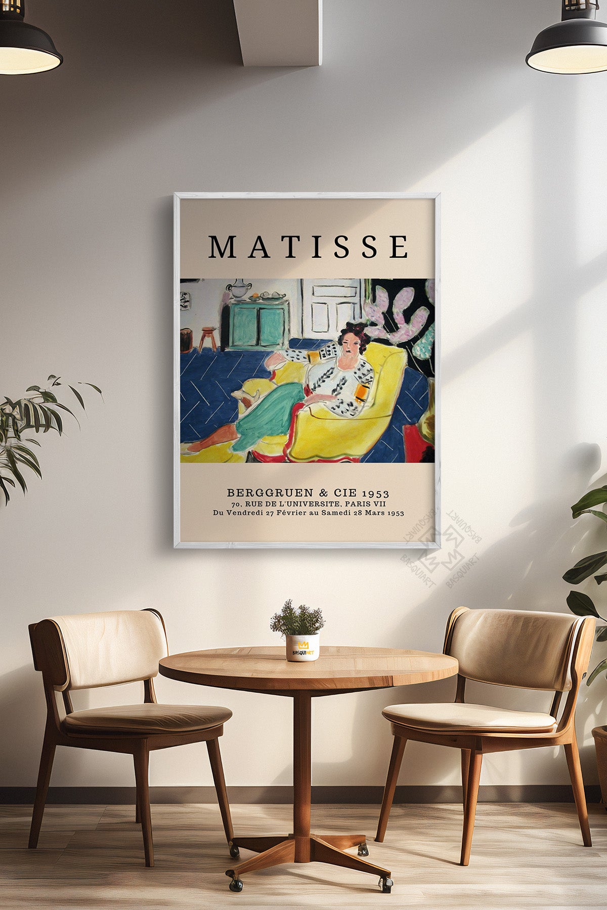 Henri Matisse Serisi Beyaz Çerçeveli Poster, Tablo Duvar Dekoru No:7