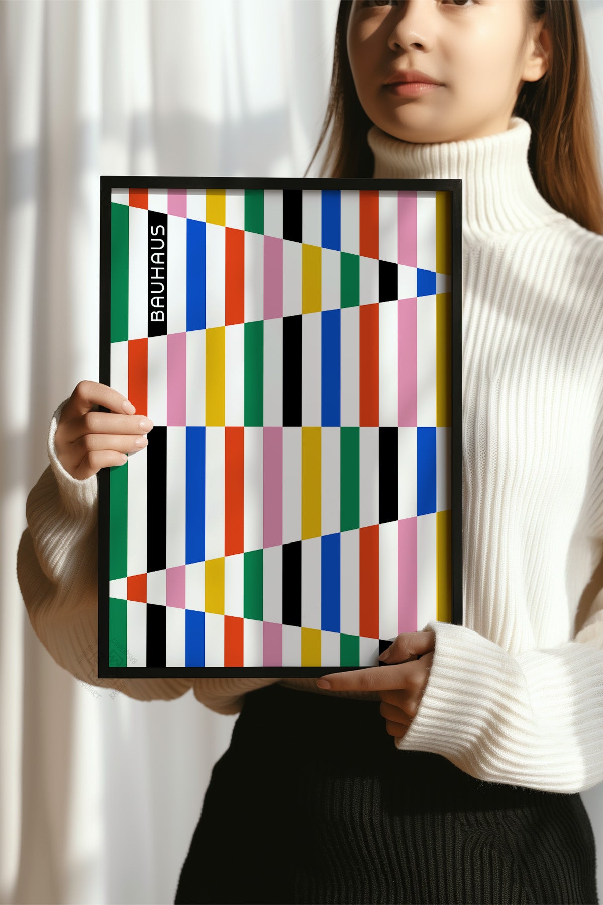 Bauhaus Serisi Siyah Çerçeveli Poster, Tablo No:37