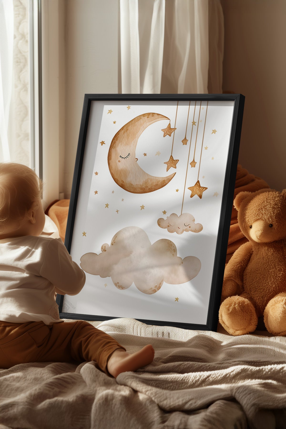 Çocuk Odası, Bebek Odası Siyah Çerçeveli Poster, Tablo No:95