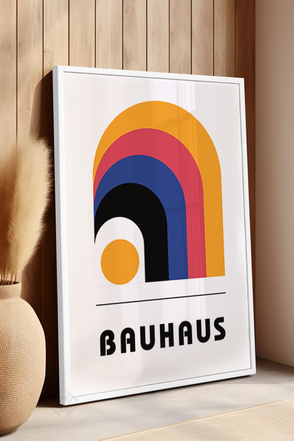 Bauhaus Serisi Beyaz Çerçeveli Poster, Tablo No:111