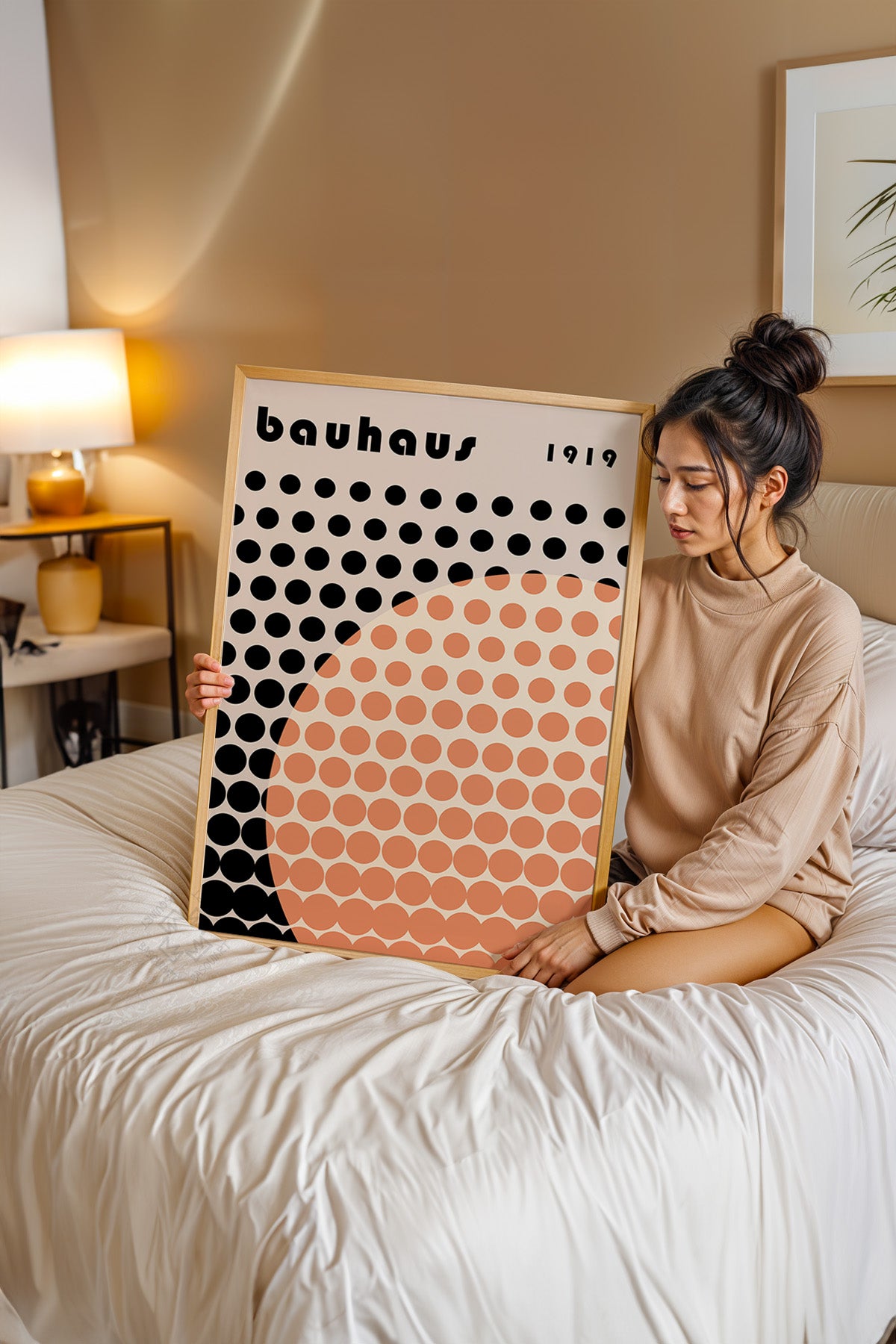 Bauhaus Serisi Ahşap Çerçeveli Poster, Tablo No:71