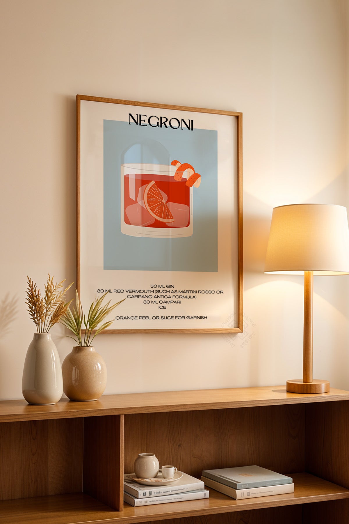 Kokteyl Serisi Ahşap Çerçeveli Poster, Tablo, Cafe, Restoran, Mutfak Duvar Dekoru No:22