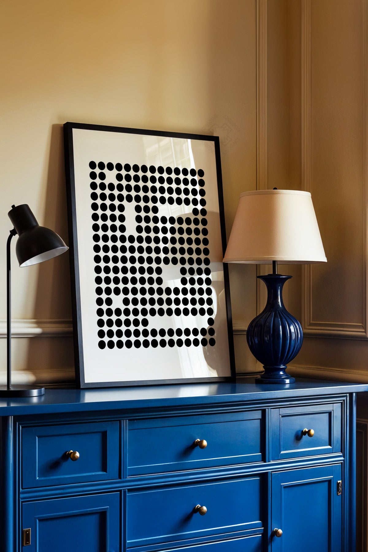 Bauhaus Serisi Siyah Çerçeveli Poster, Tablo No:45