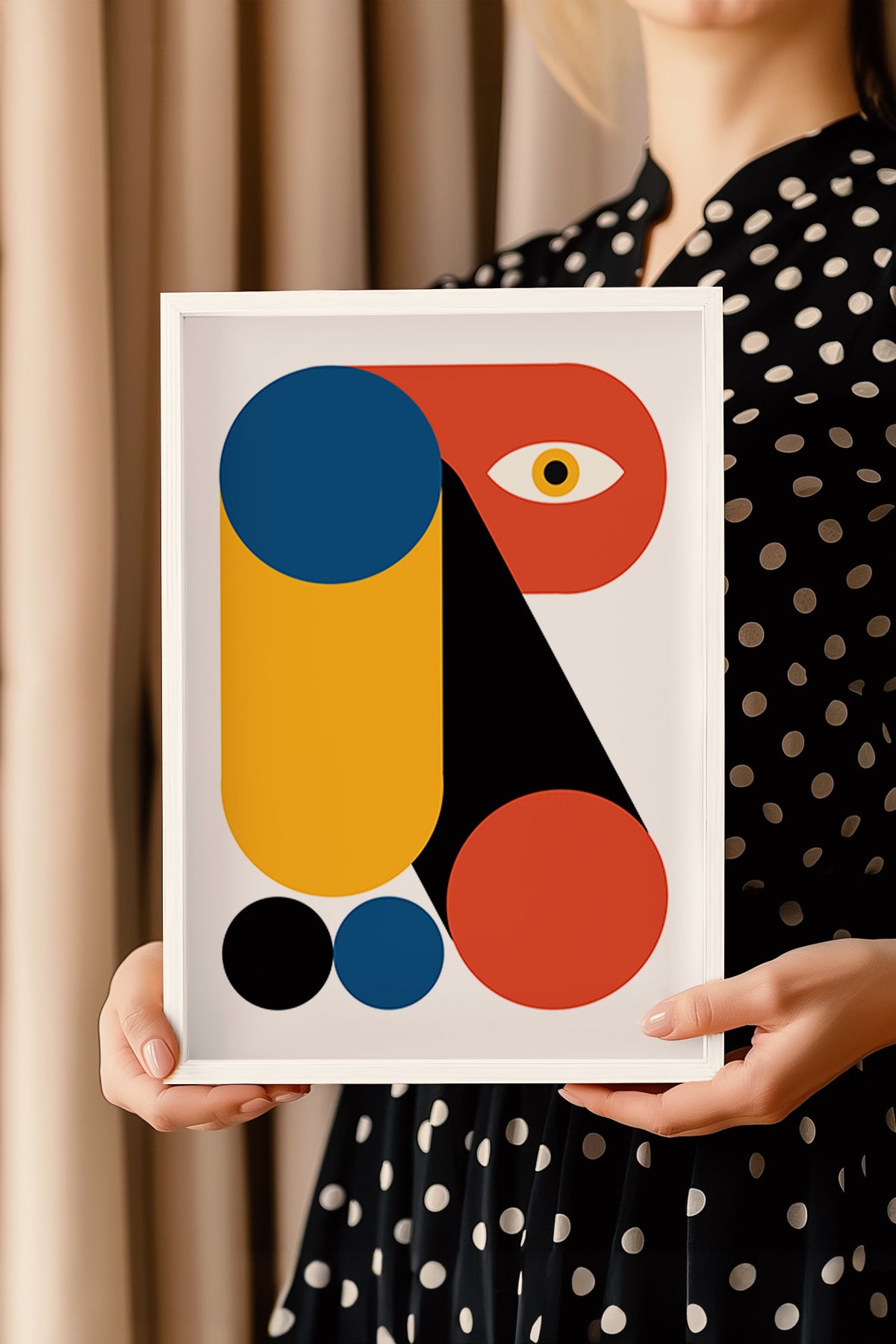 Bauhaus Serisi Beyaz Çerçeveli Poster, Tablo No:8