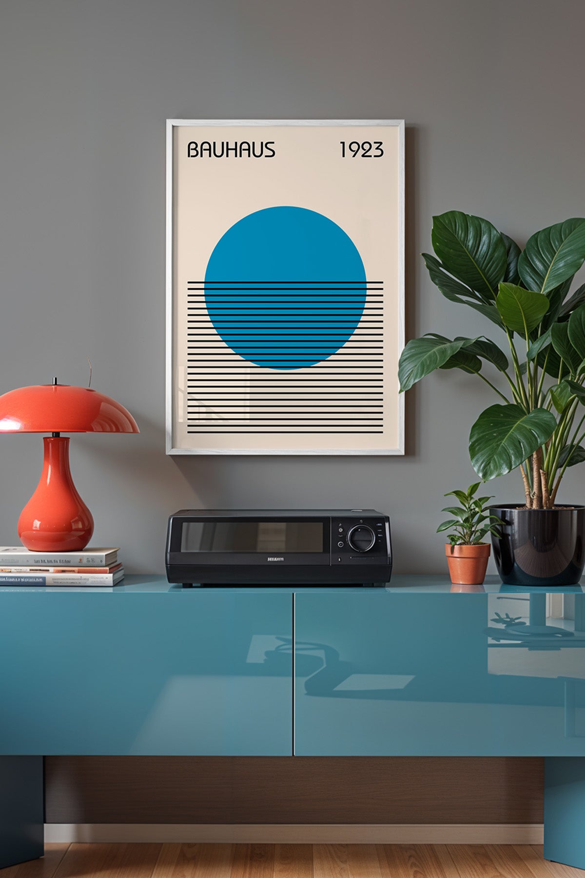 Bauhaus Serisi Beyaz Çerçeveli Poster, Tablo No:17