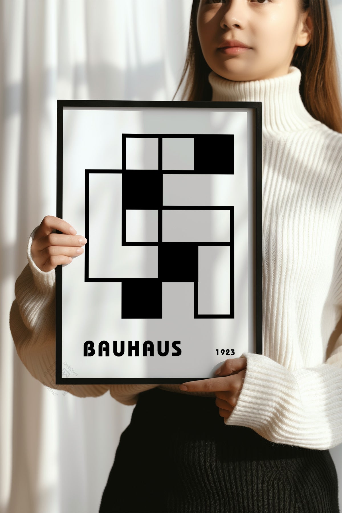 Bauhaus Serisi Siyah Çerçeveli Poster, Tablo No:51