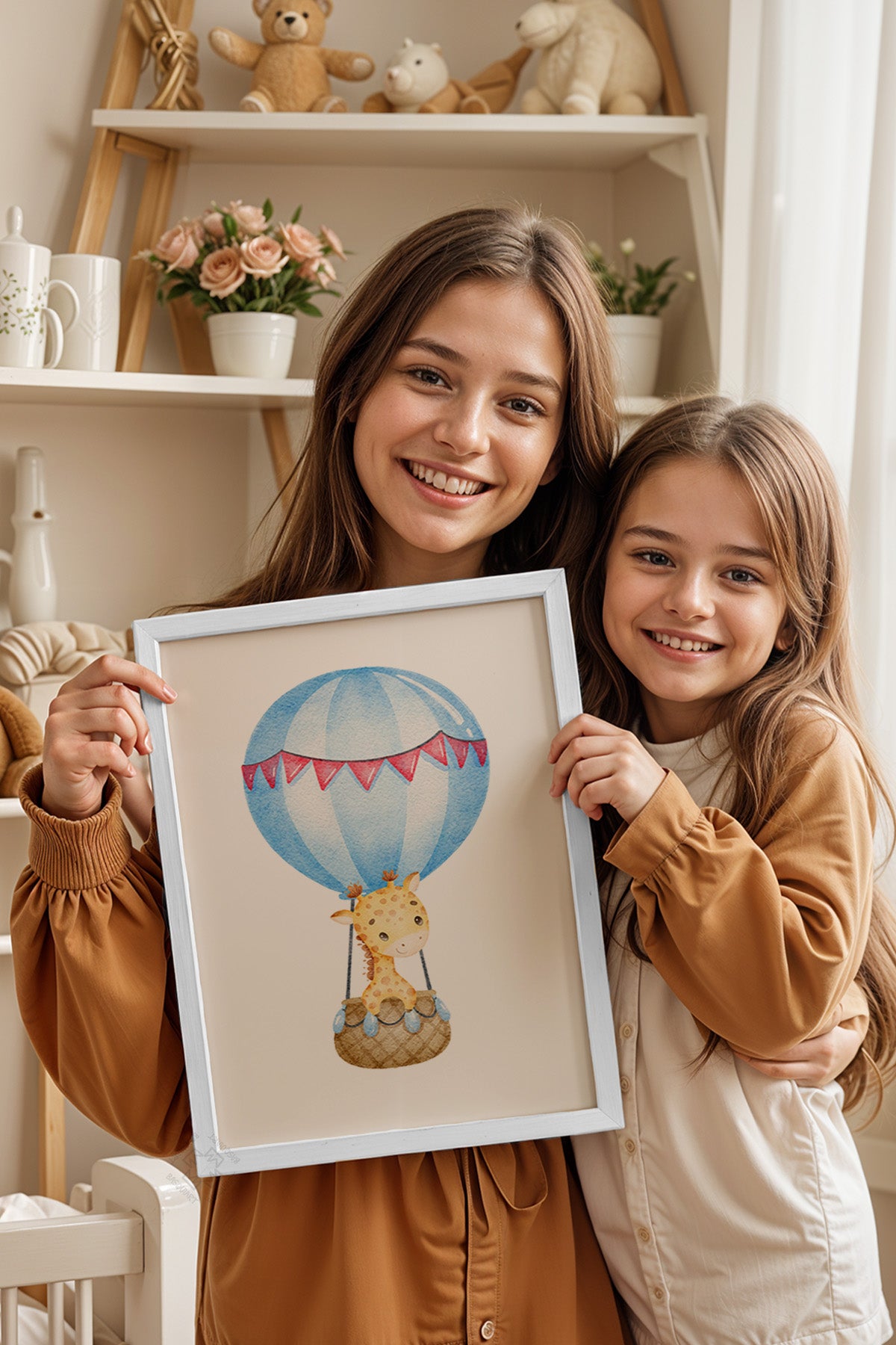 Çocuk Odası, Bebek Odası Beyaz Çerçeveli Poster, Tablo No:7