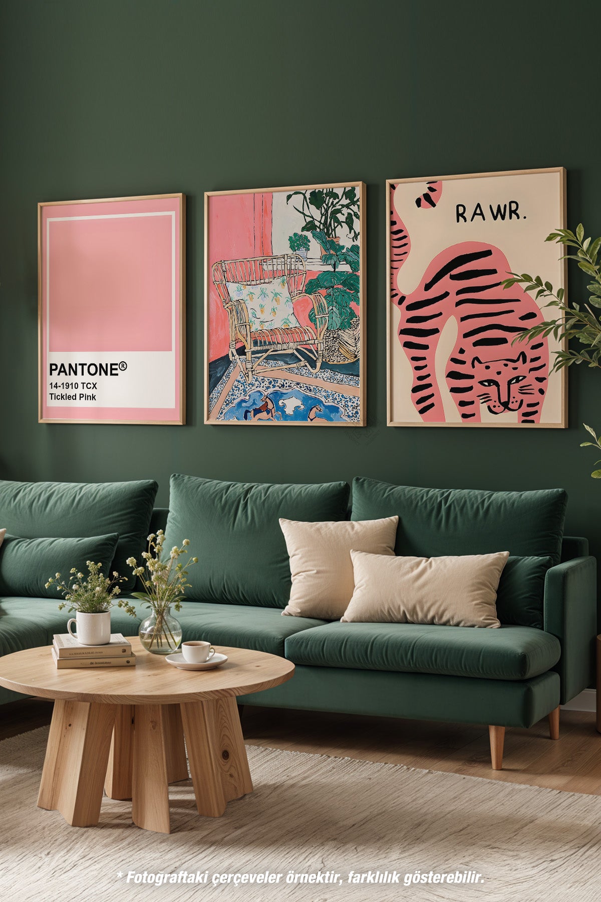 Grafik Tasarım 3'lü Ahşap Çerçeveli Poster, Tablo Seti No:27