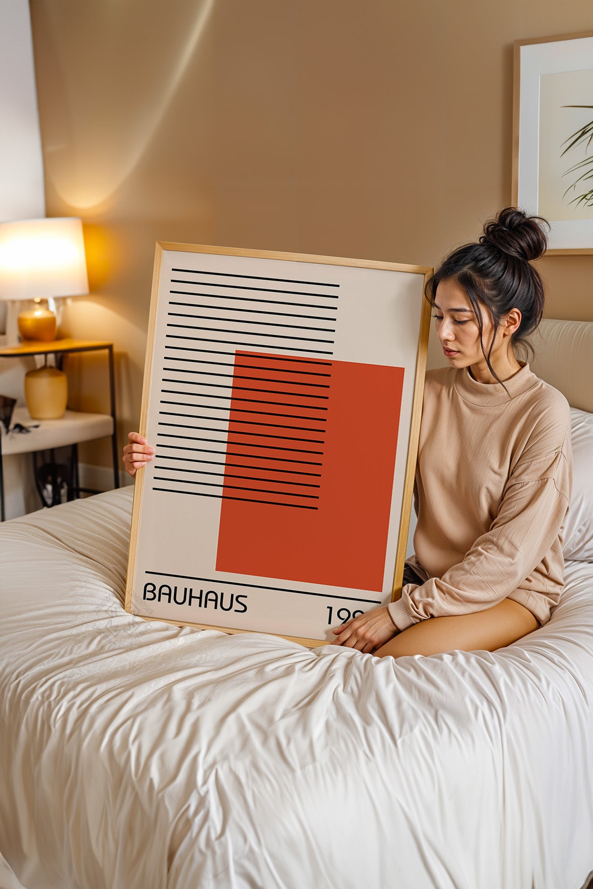 Bauhaus Serisi Ahşap Çerçeveli Poster, Tablo No:30