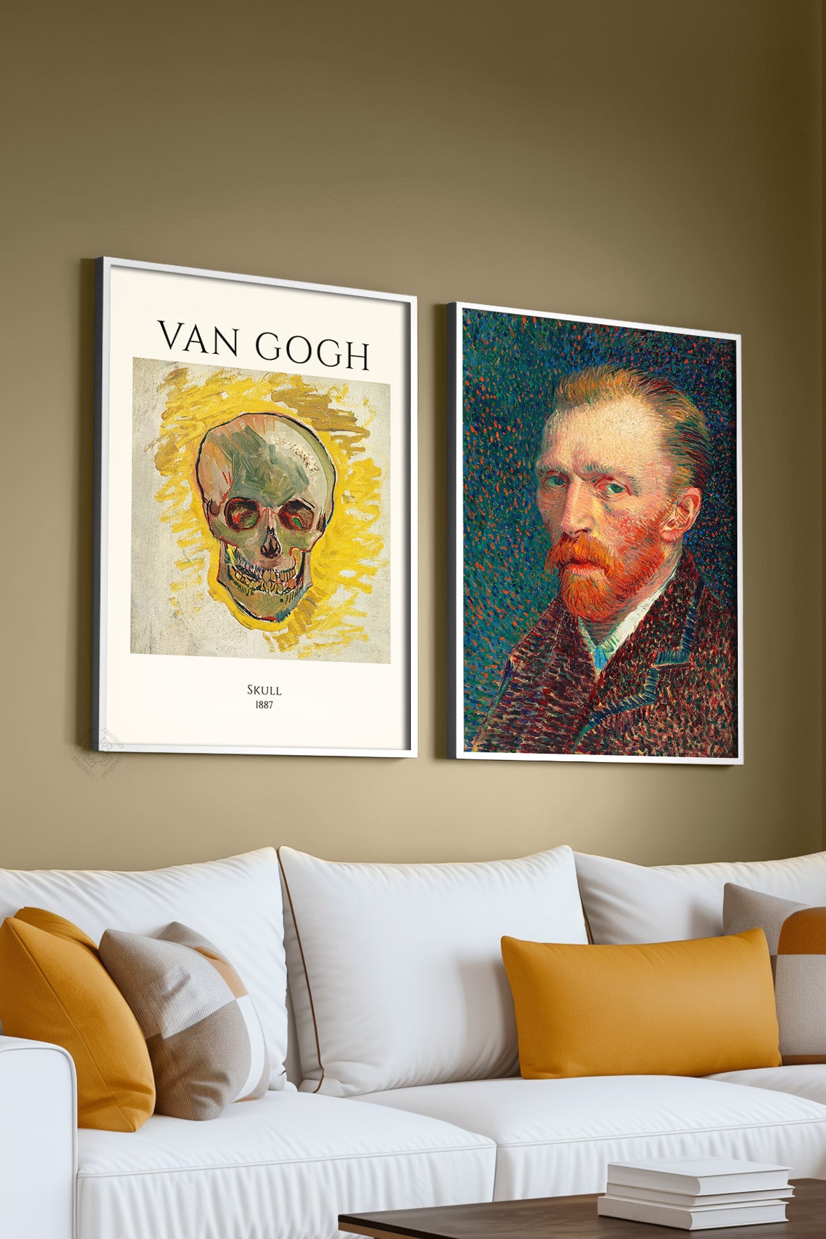 Van Gogh 2'li Beyaz Çerçeveli Poster, Tablo Seti No:38