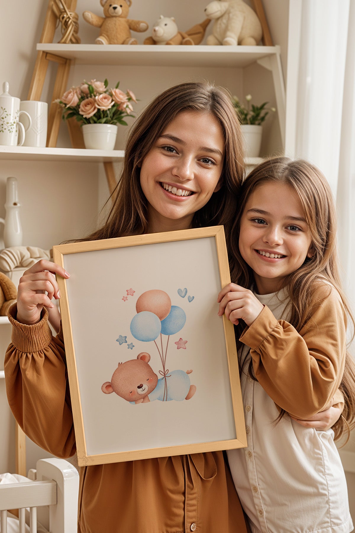 Çocuk Odası, Bebek Odası Ahşap Çerçeveli Poster, Tablo No:2