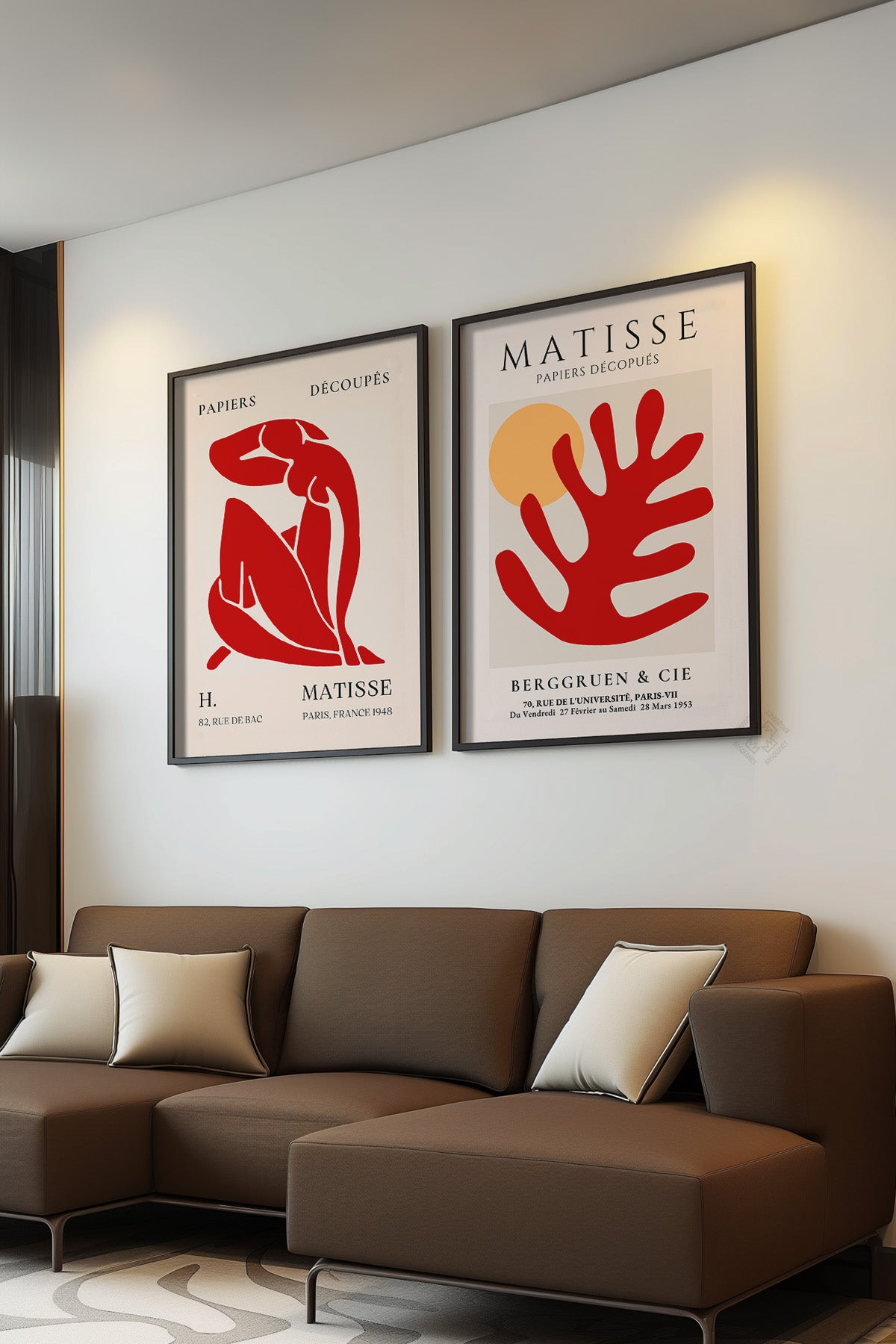 Kırmızı Matisse 2'li Siyah Çerçeveli Poster, Tablo Seti No:26