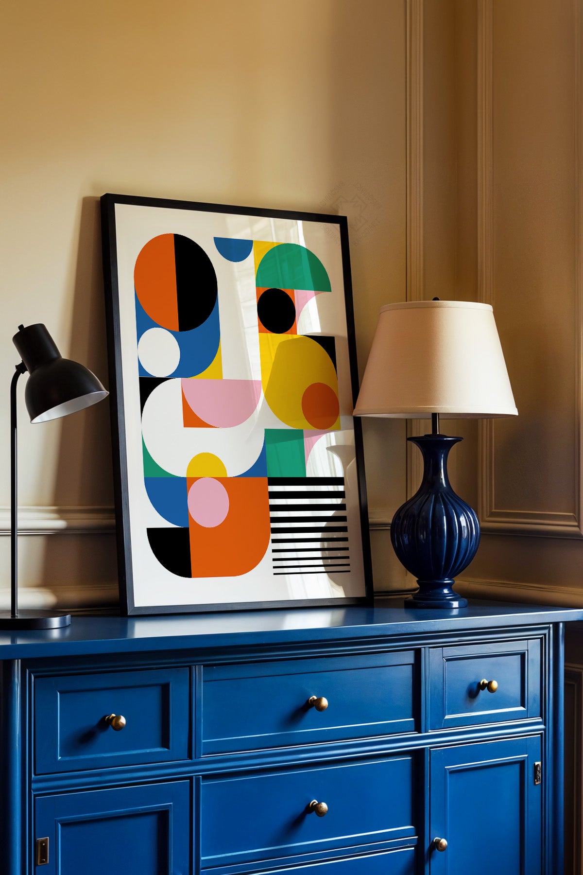 Bauhaus Serisi Siyah Çerçeveli Poster, Tablo No:11