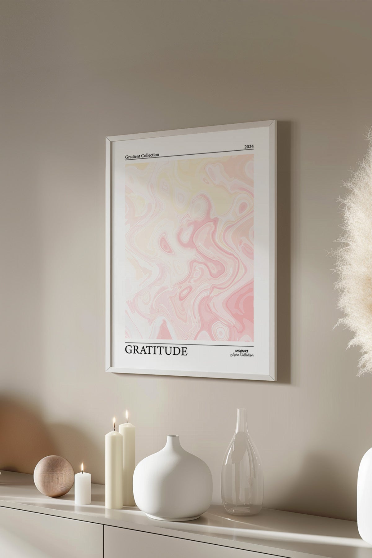 Aura Serisi Beyaz Çerçeveli Poster, Tablo No:38
