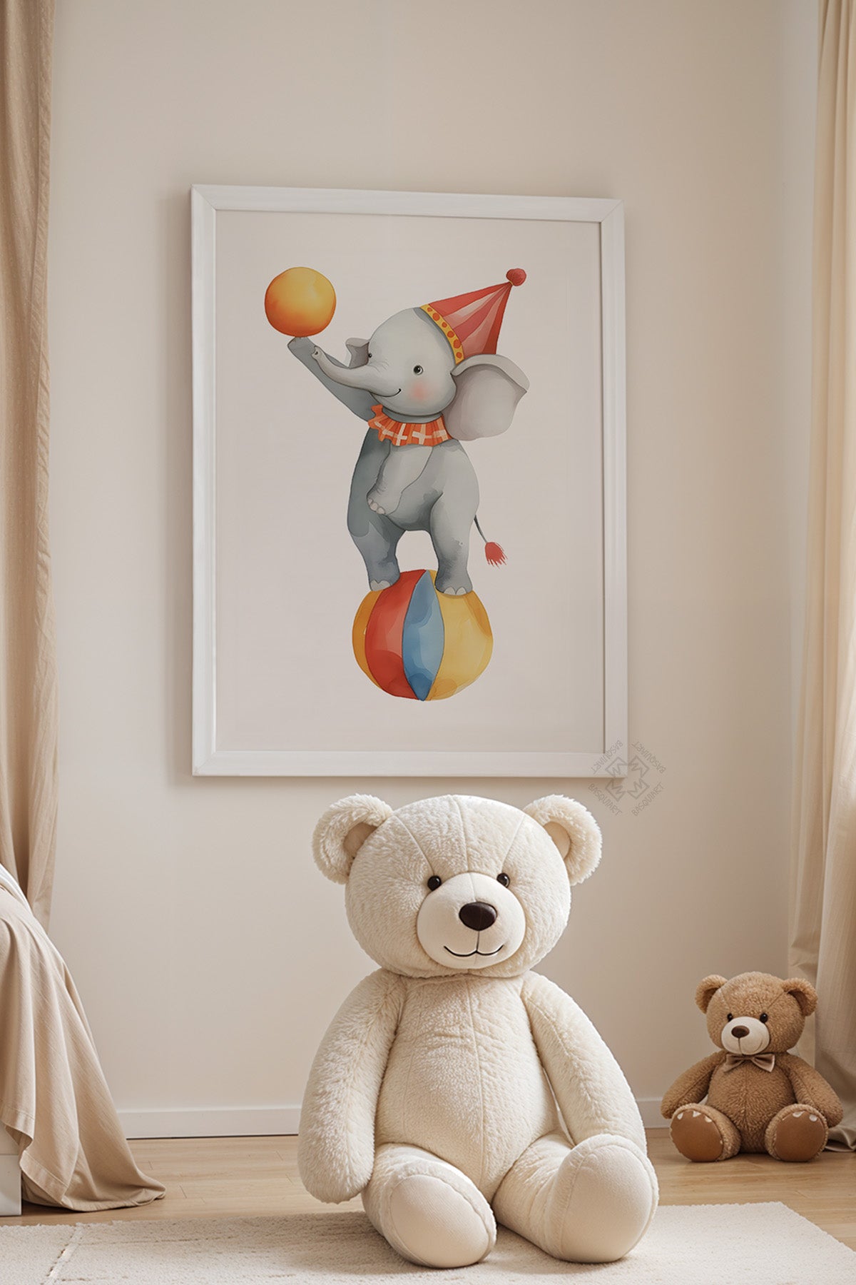 Çocuk Odası, Bebek Odası Beyaz Çerçeveli Poster, Tablo No:87