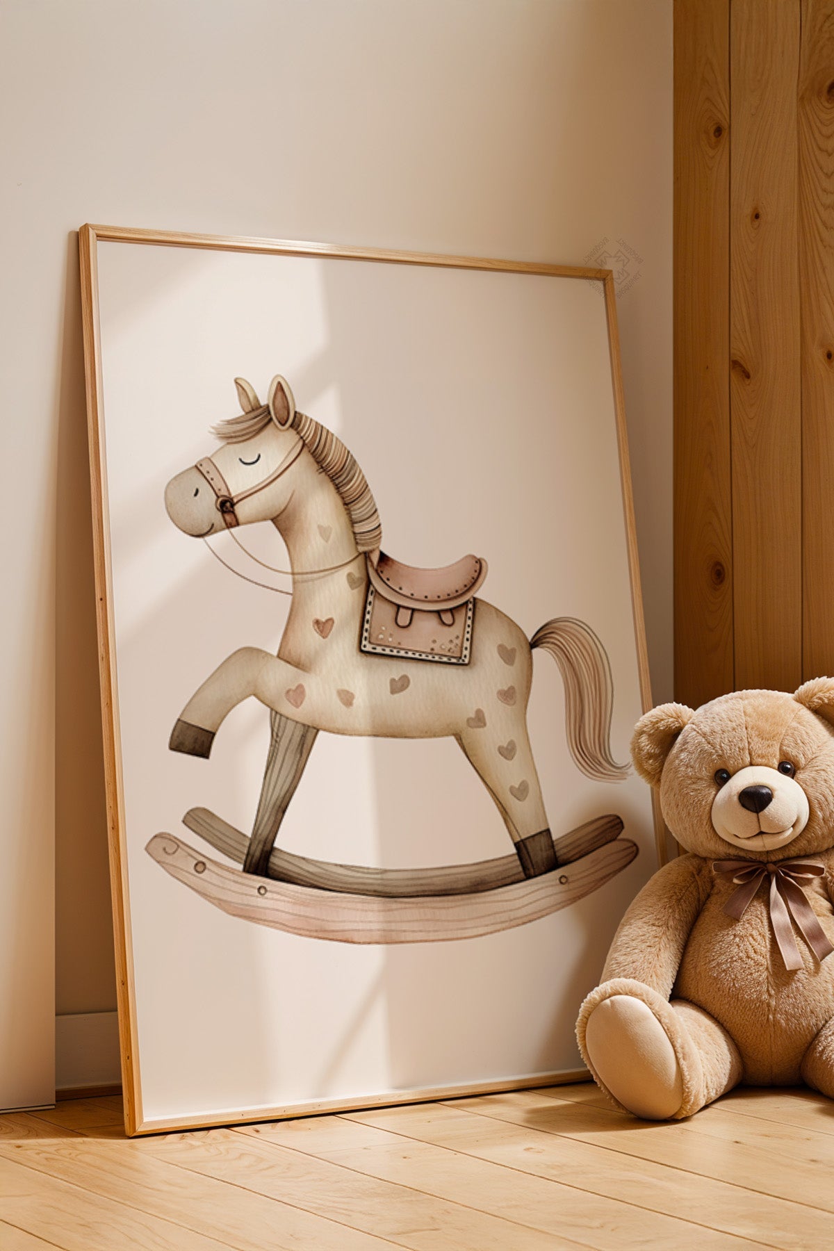 Çocuk Odası, Bebek Odası Ahşap Çerçeveli Poster, Tablo No:55