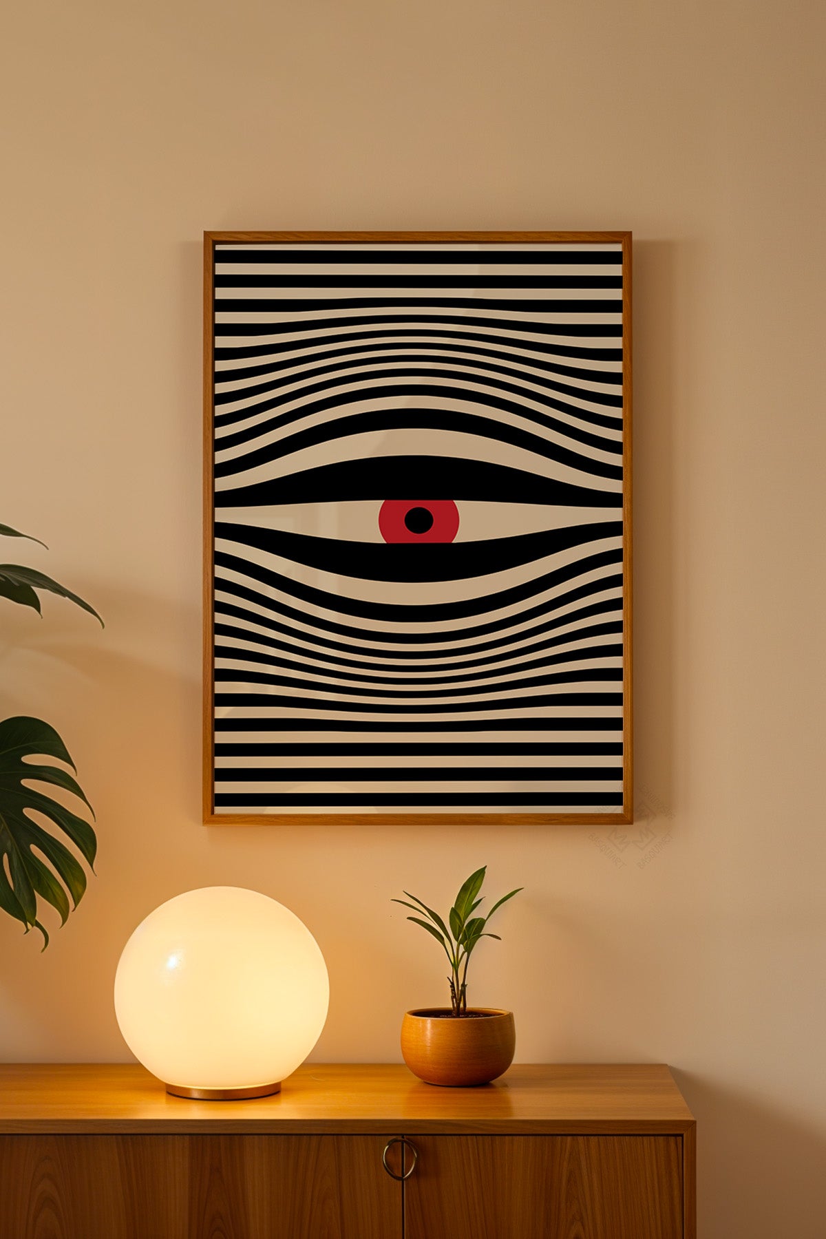 Bauhaus Serisi Ahşap Çerçeveli Poster, Tablo No:33