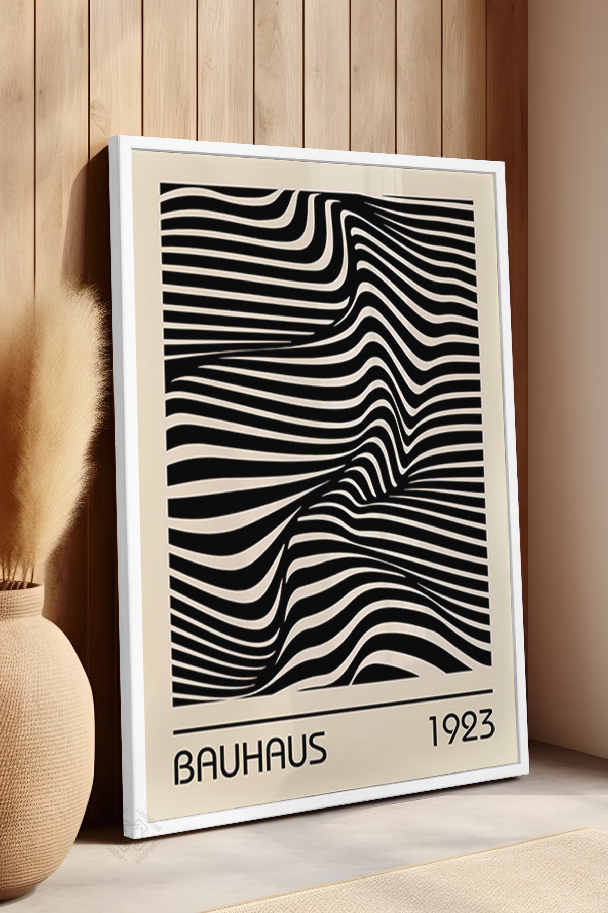 Bauhaus Serisi Beyaz Çerçeveli Poster, Tablo No:35