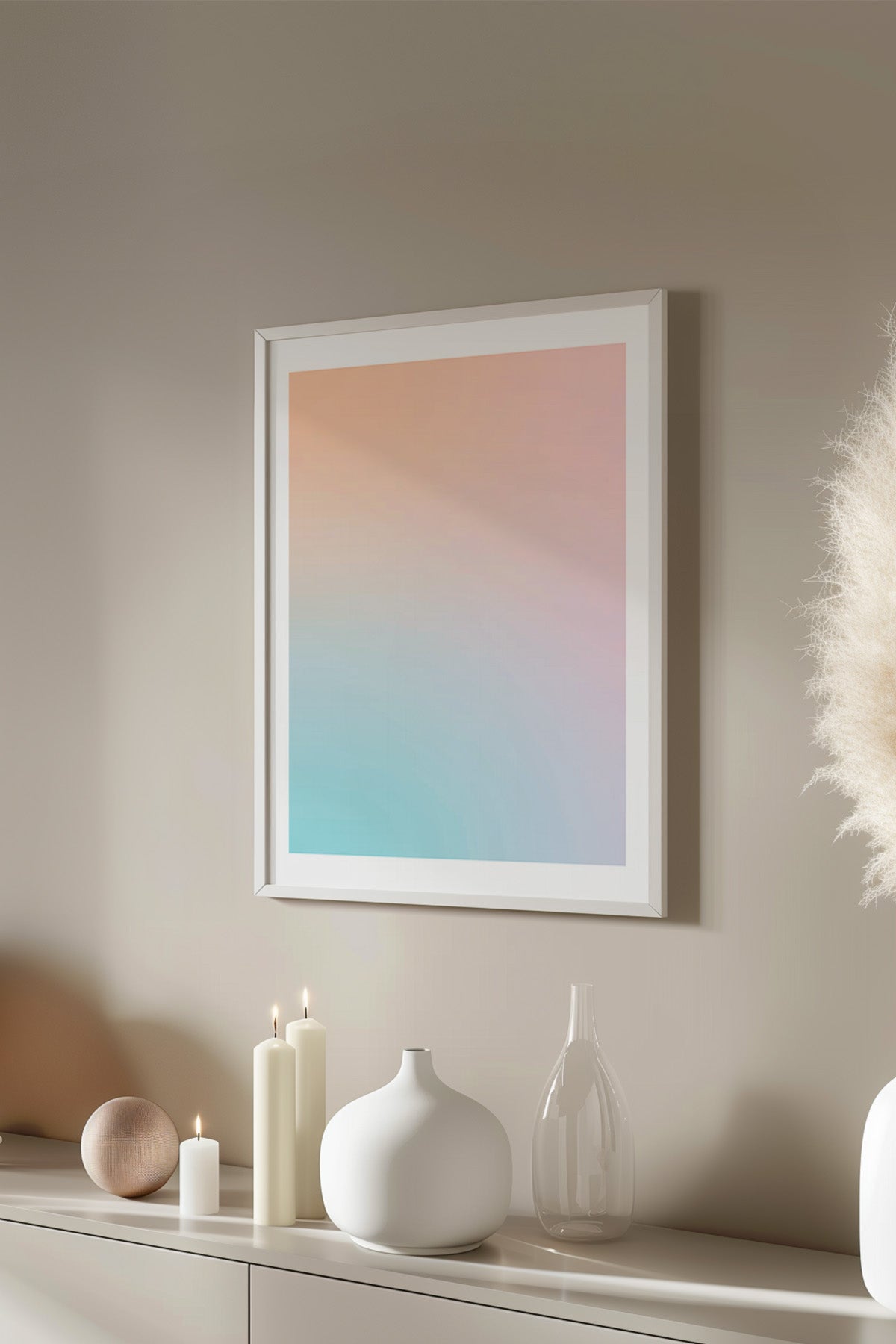 Aura Serisi Beyaz Çerçeveli Poster, Tablo No:26