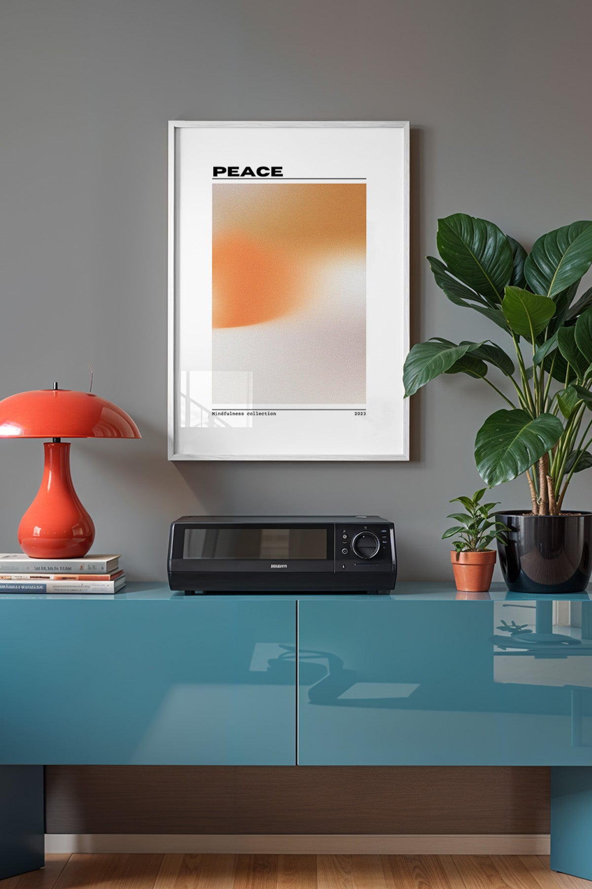 Aura Serisi Beyaz Çerçeveli Poster, Tablo No:129
