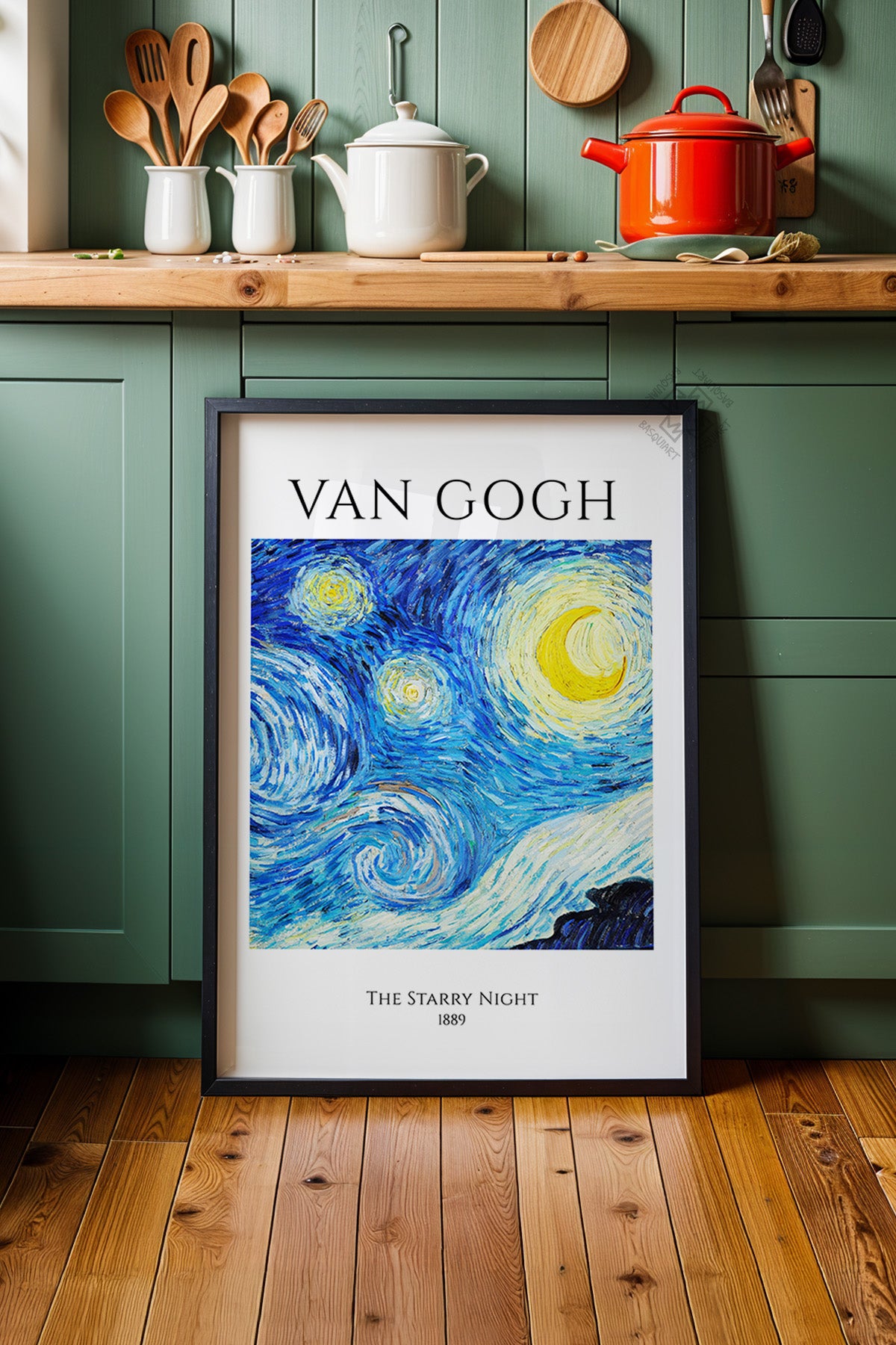 Vincent Van Gogh Serisi Siyah Çerçeveli Poster, Tablo Duvar Dekoru No:2
