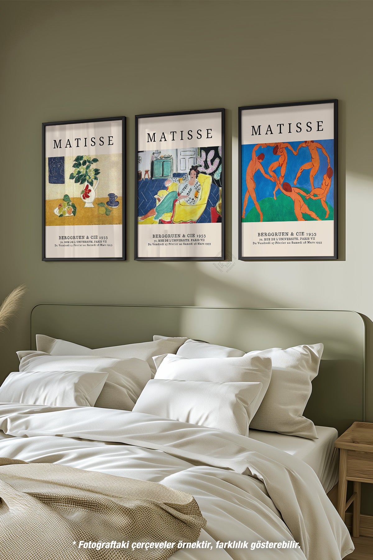 Matisse Vintage 3'lü Siyah Çerçeveli Poster, Tablo Seti No:14