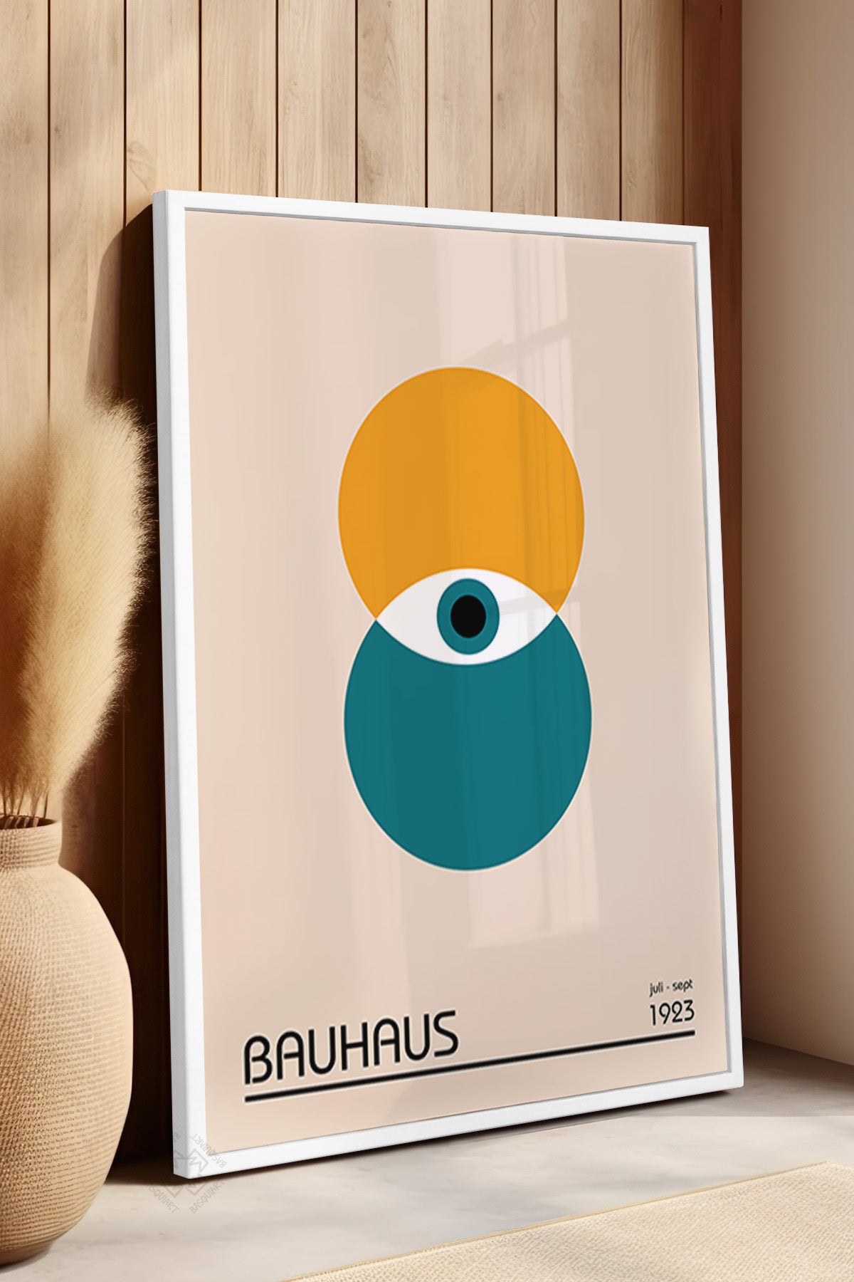 Bauhaus Serisi Beyaz Çerçeveli Poster, Tablo No:21