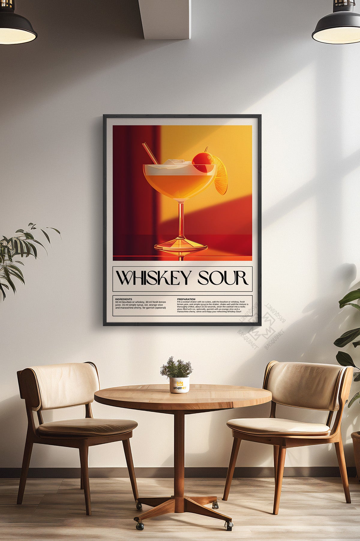 Kokteyl Serisi Siyah Çerçeveli Poster, Tablo, Cafe, Restoran, Mutfak Duvar Dekoru No:10