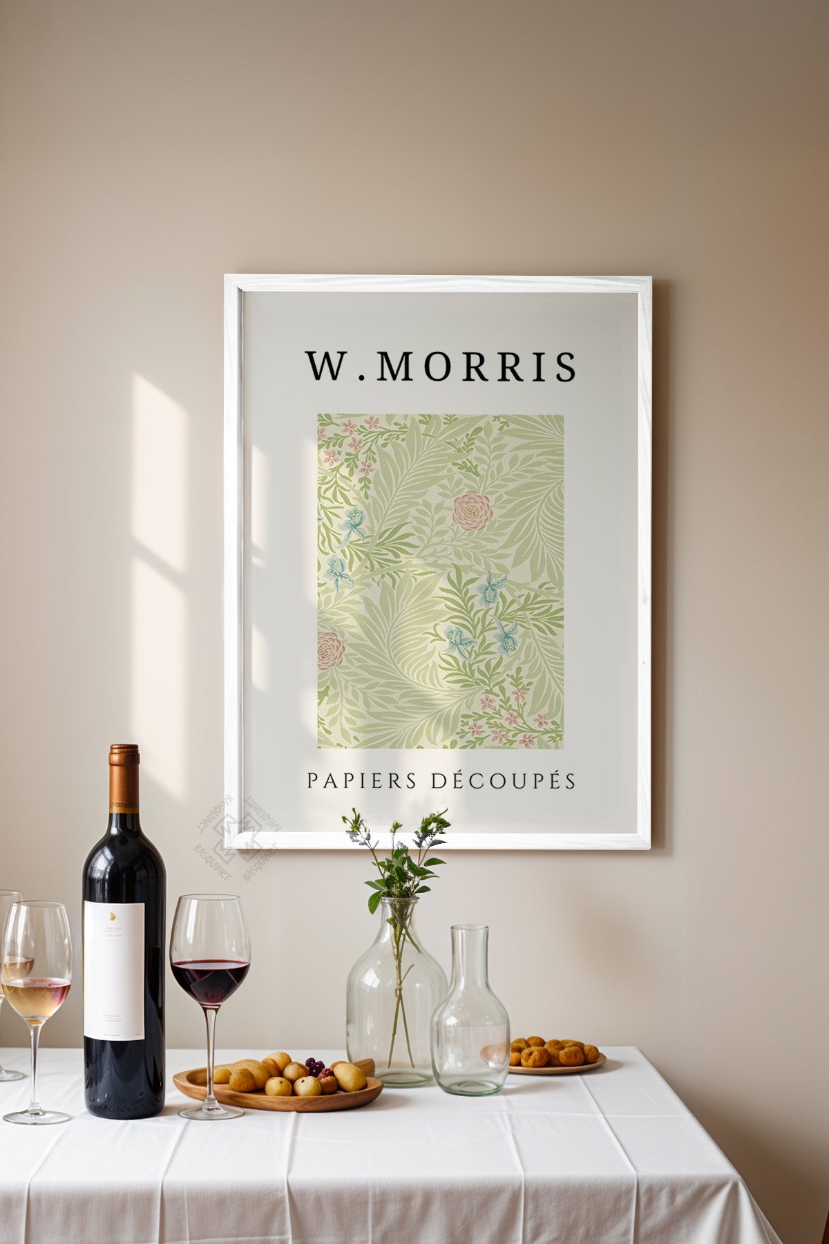 William Morris Serisi Beyaz Çerçeveli Poster, Tablo Duvar Dekoru No:23