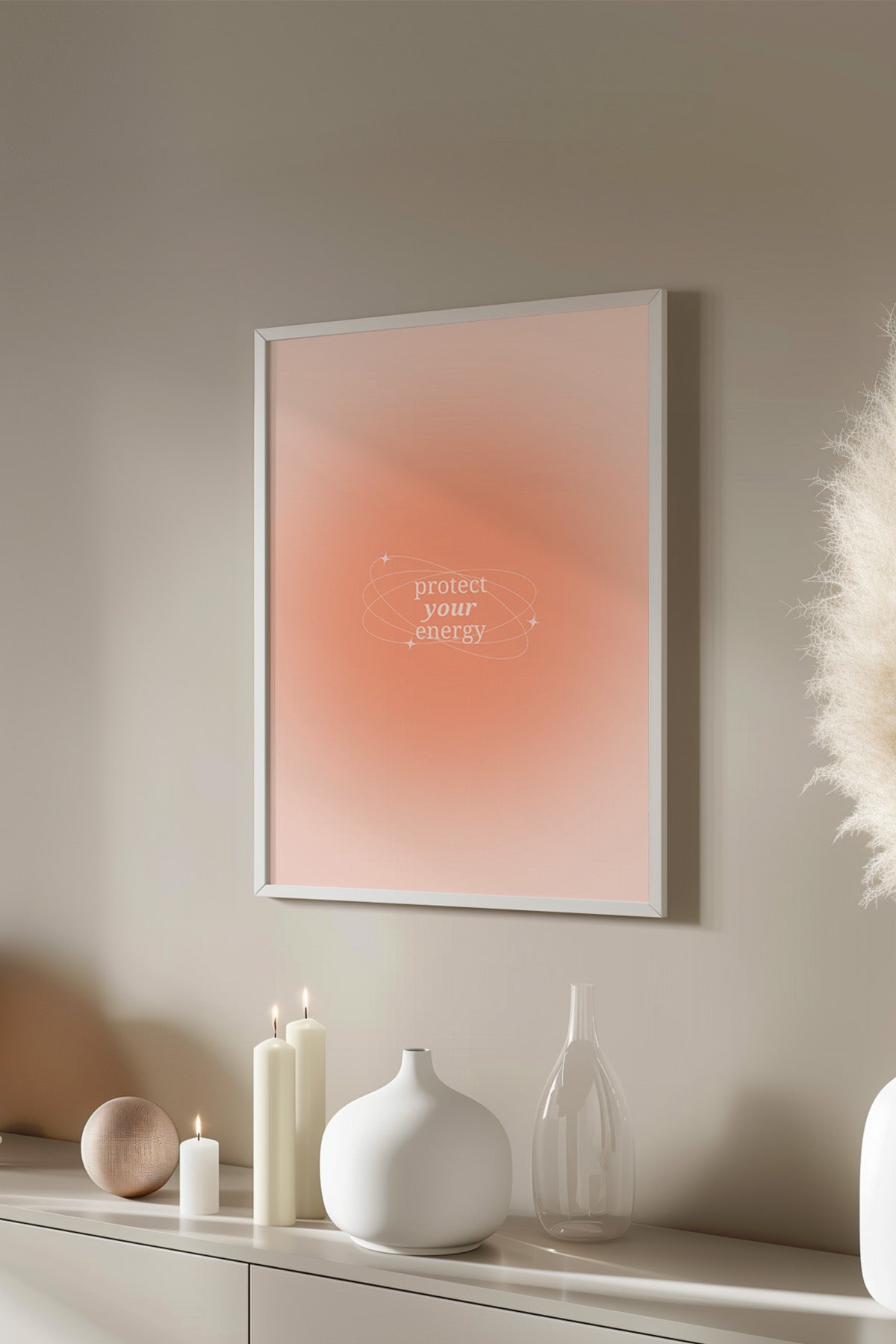Aura Serisi Beyaz Çerçeveli Poster, Tablo No:170