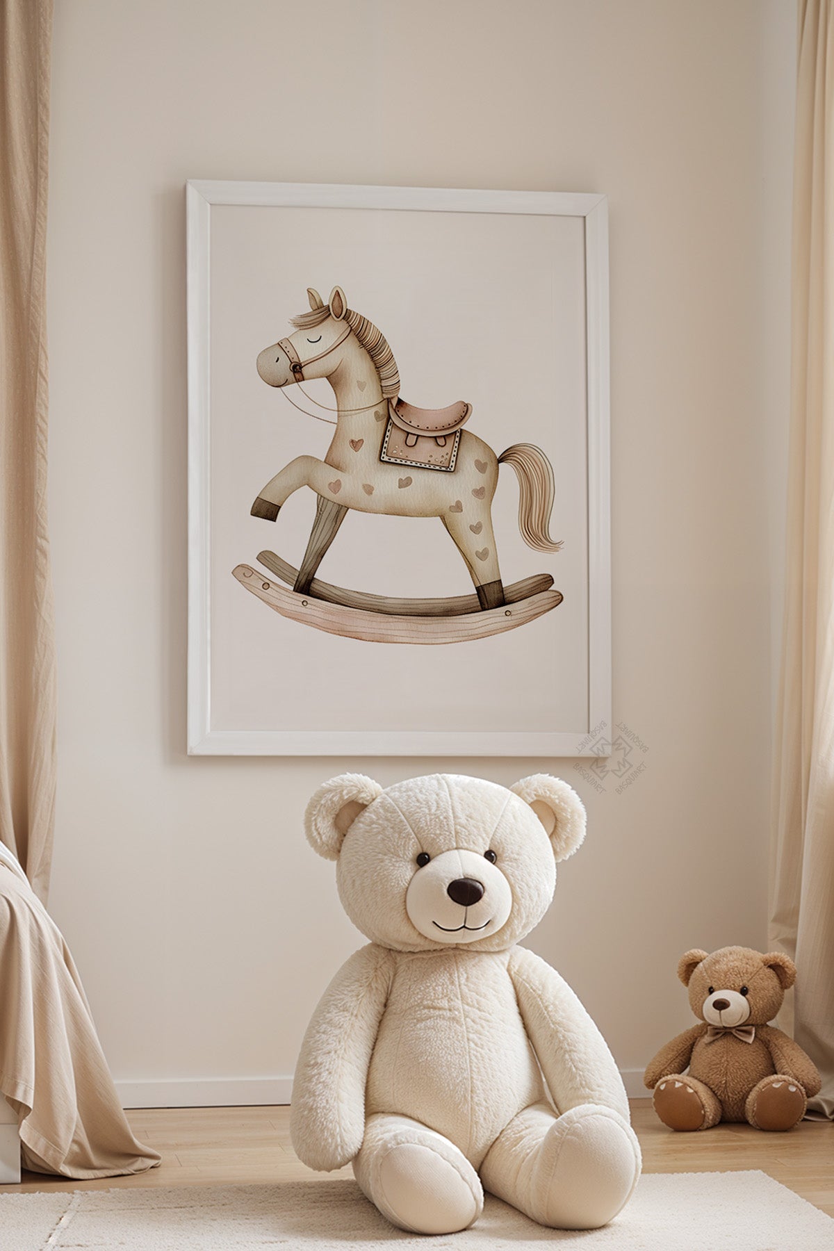 Çocuk Odası, Bebek Odası Beyaz Çerçeveli Poster, Tablo No:55