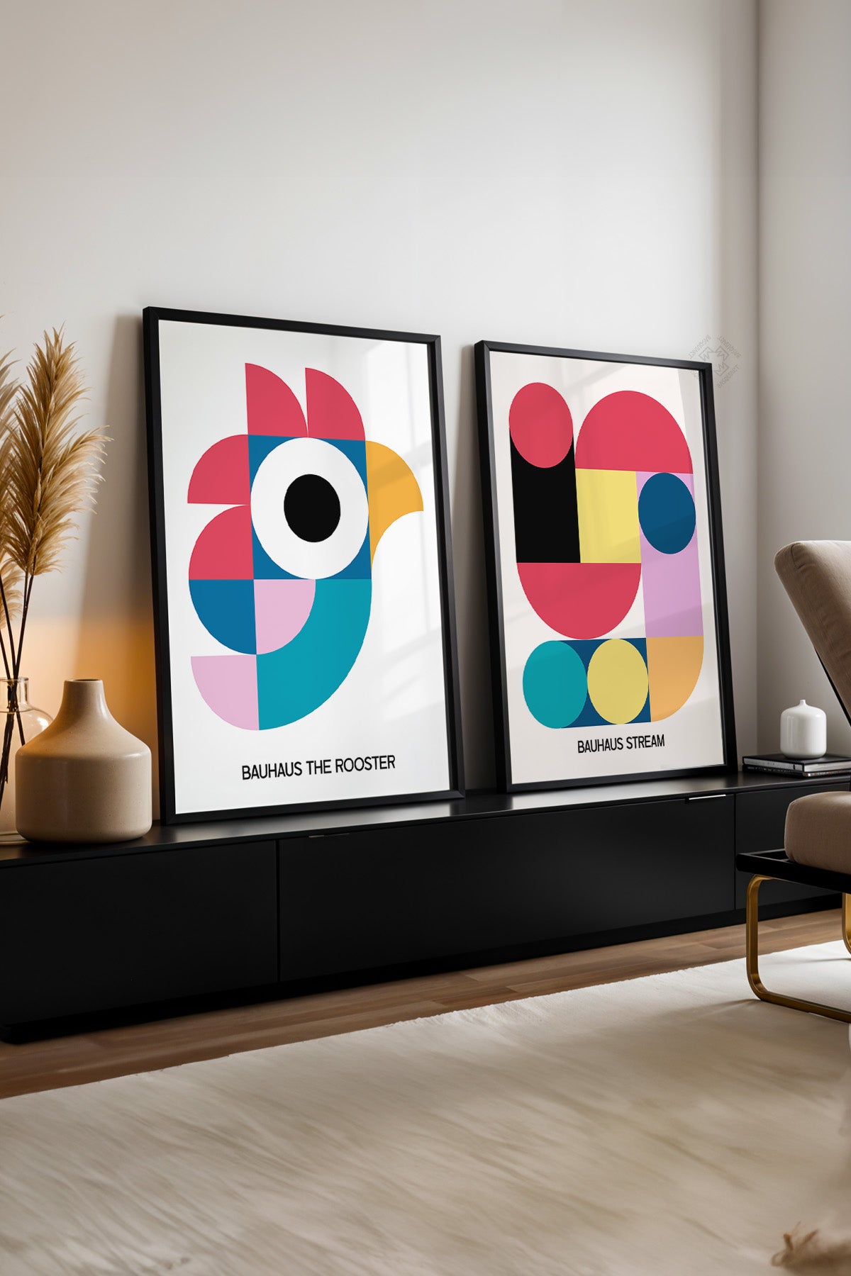 Bauhaus 2'li Siyah Çerçeveli Poster, Tablo Seti No:30