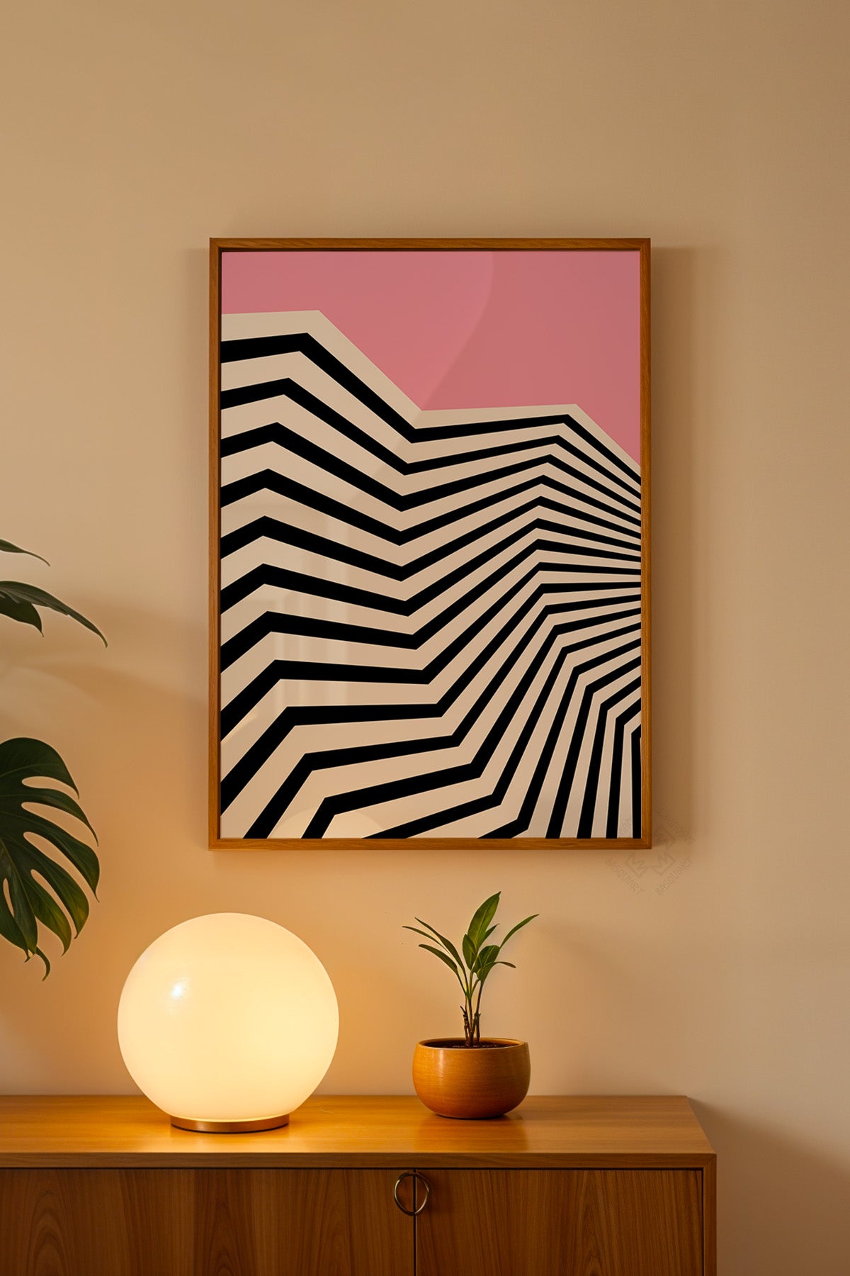 Bauhaus Serisi Ahşap Çerçeveli Poster, Tablo No:65