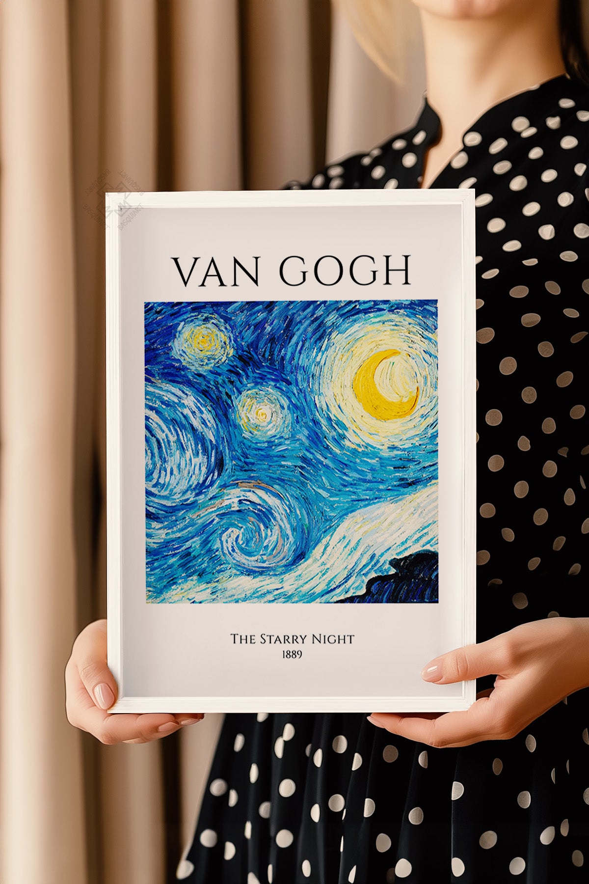 Vincent Van Gogh Serisi Beyaz Çerçeveli Poster, Tablo Duvar Dekoru No:2