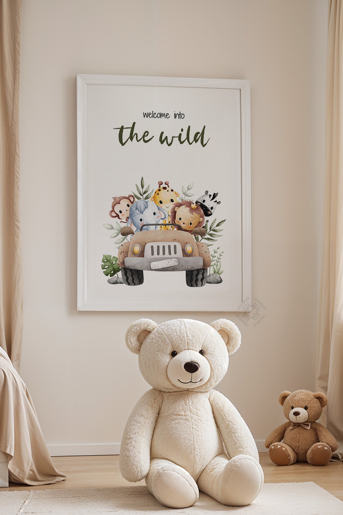 Çocuk Odası, Bebek Odası Beyaz Çerçeveli Poster, Tablo No:22