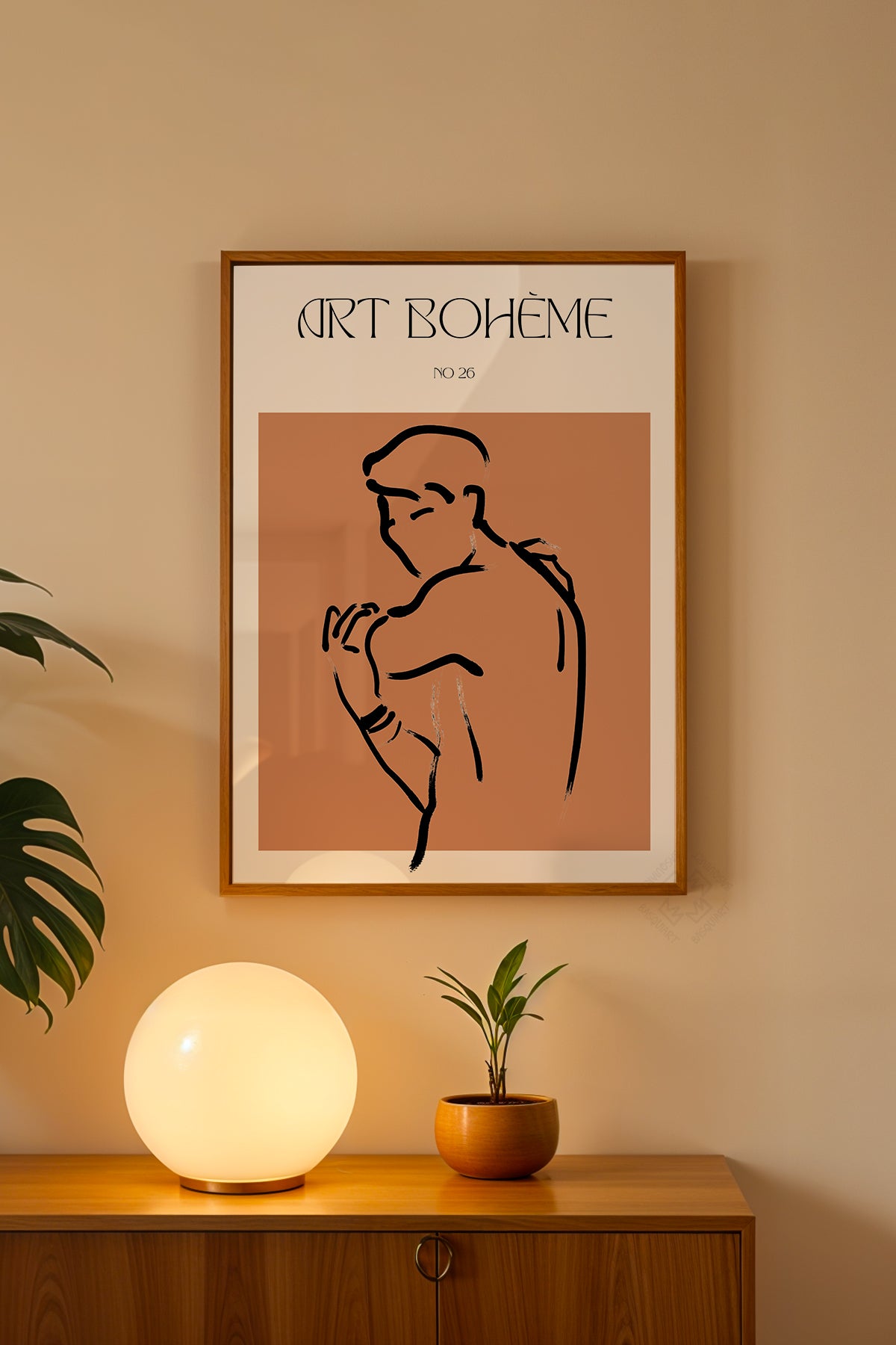 Bohemian Serisi Ahşap Çerçeveli Poster, Tablo No:103