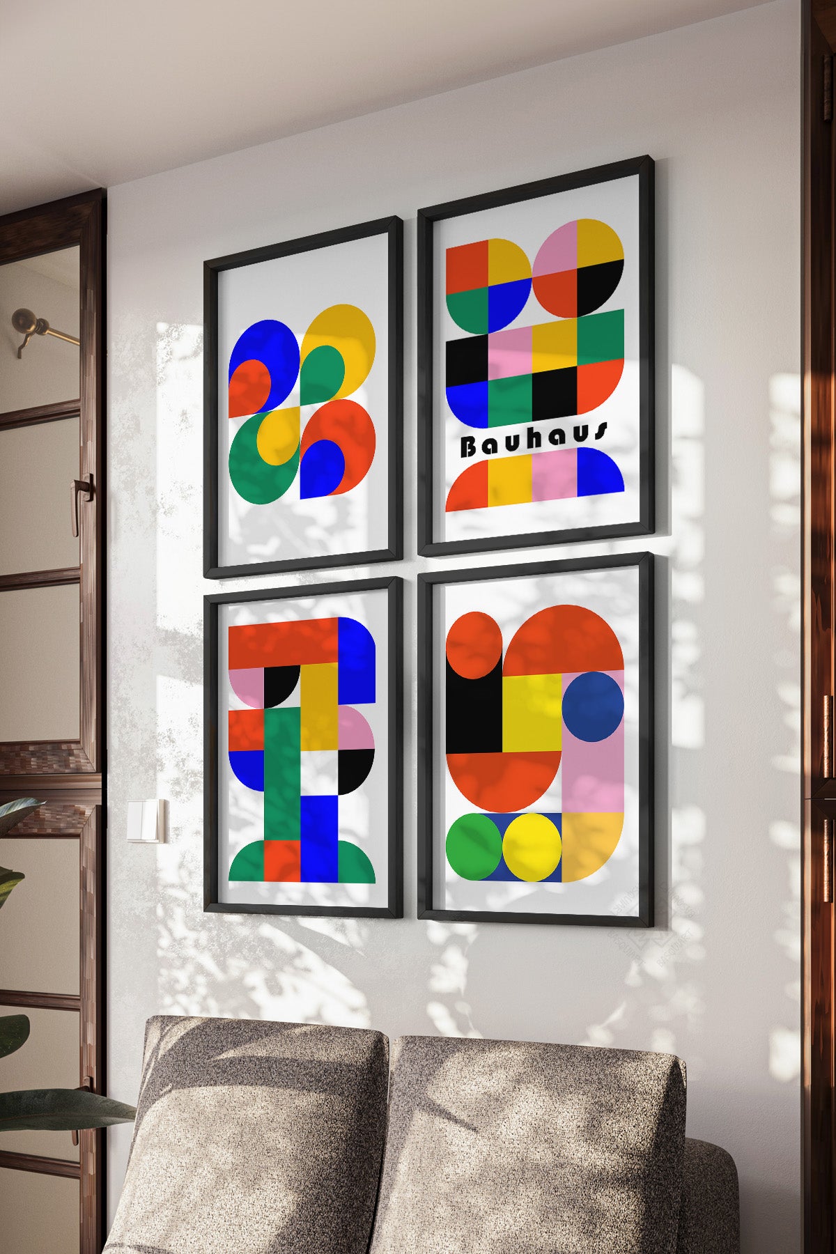 Bauhaus 4'lü Siyah Çerçeveli Poster, Tablo Seti No:22