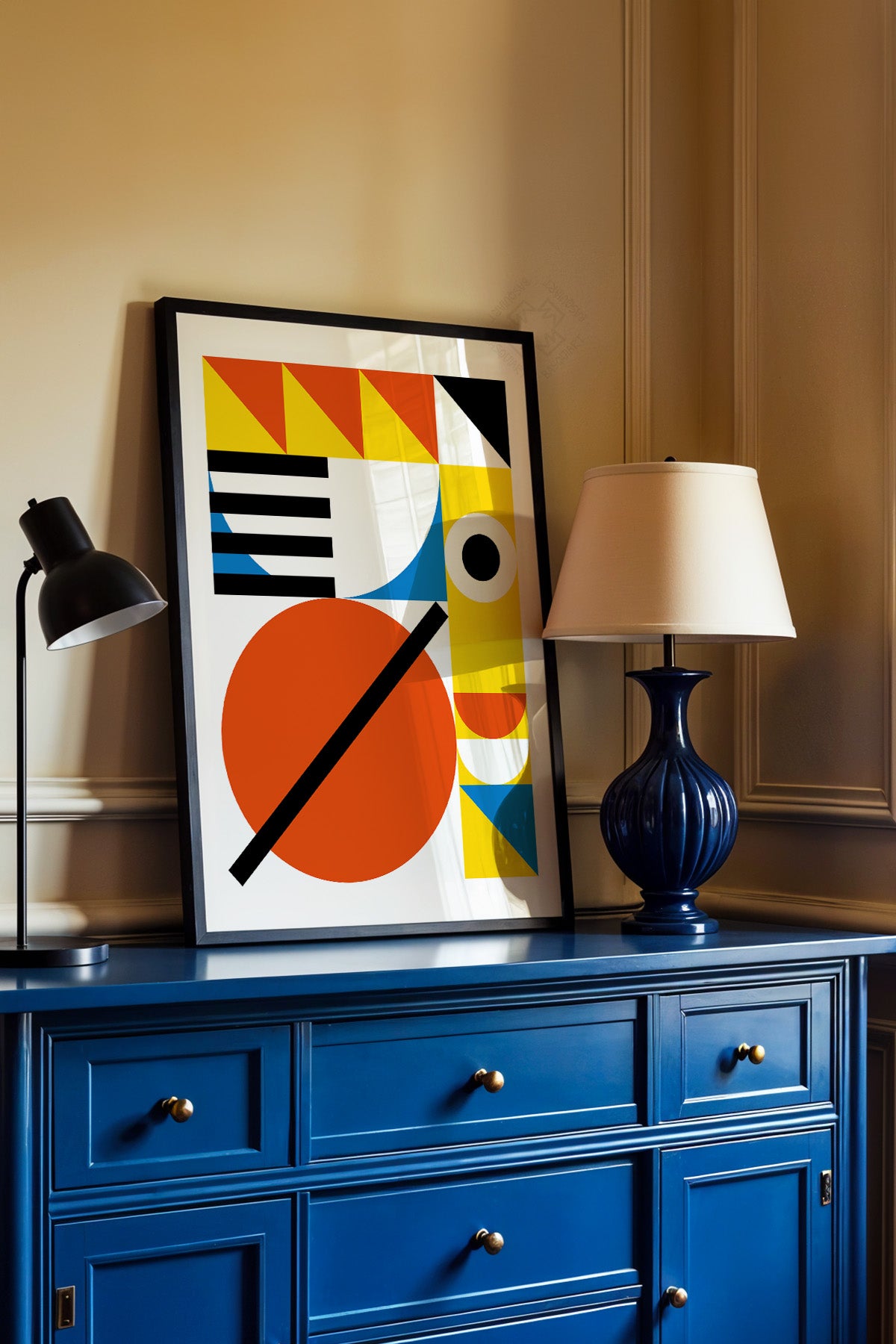 Bauhaus Serisi Siyah Çerçeveli Poster, Tablo No:6
