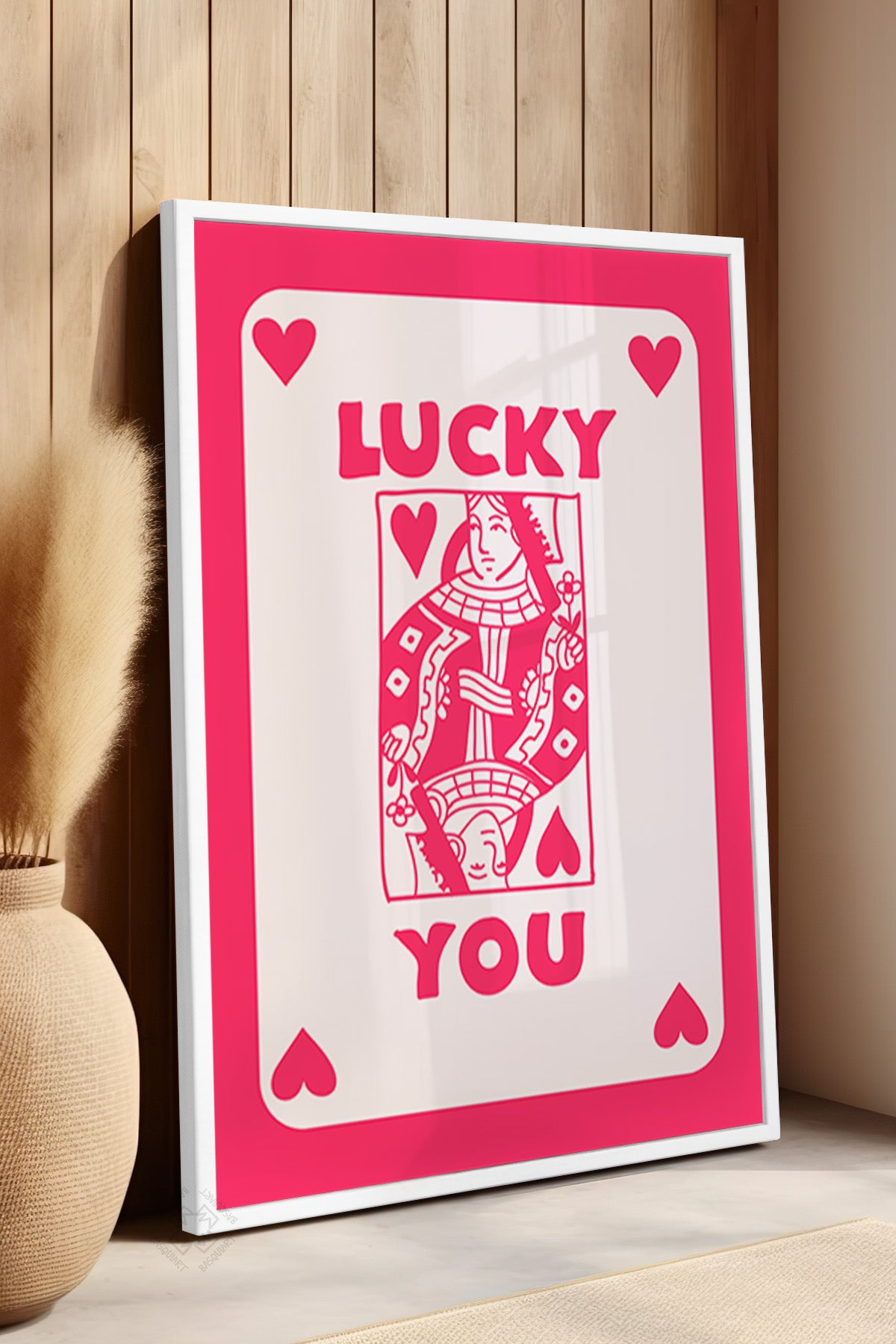 Lucky You Serisi Beyaz Çerçeveli Poster, Tablo Duvar Dekoru No:83