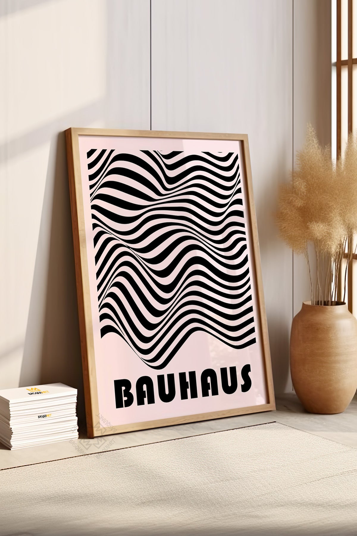 Bauhaus Serisi Ahşap Çerçeveli Poster, Tablo No:70
