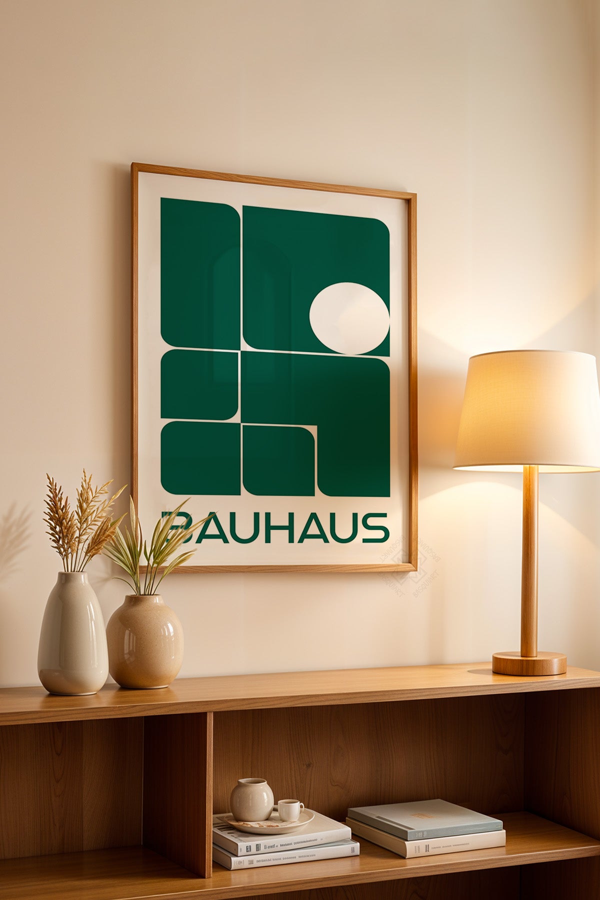 Bauhaus Serisi Ahşap Çerçeveli Poster, Tablo No:85