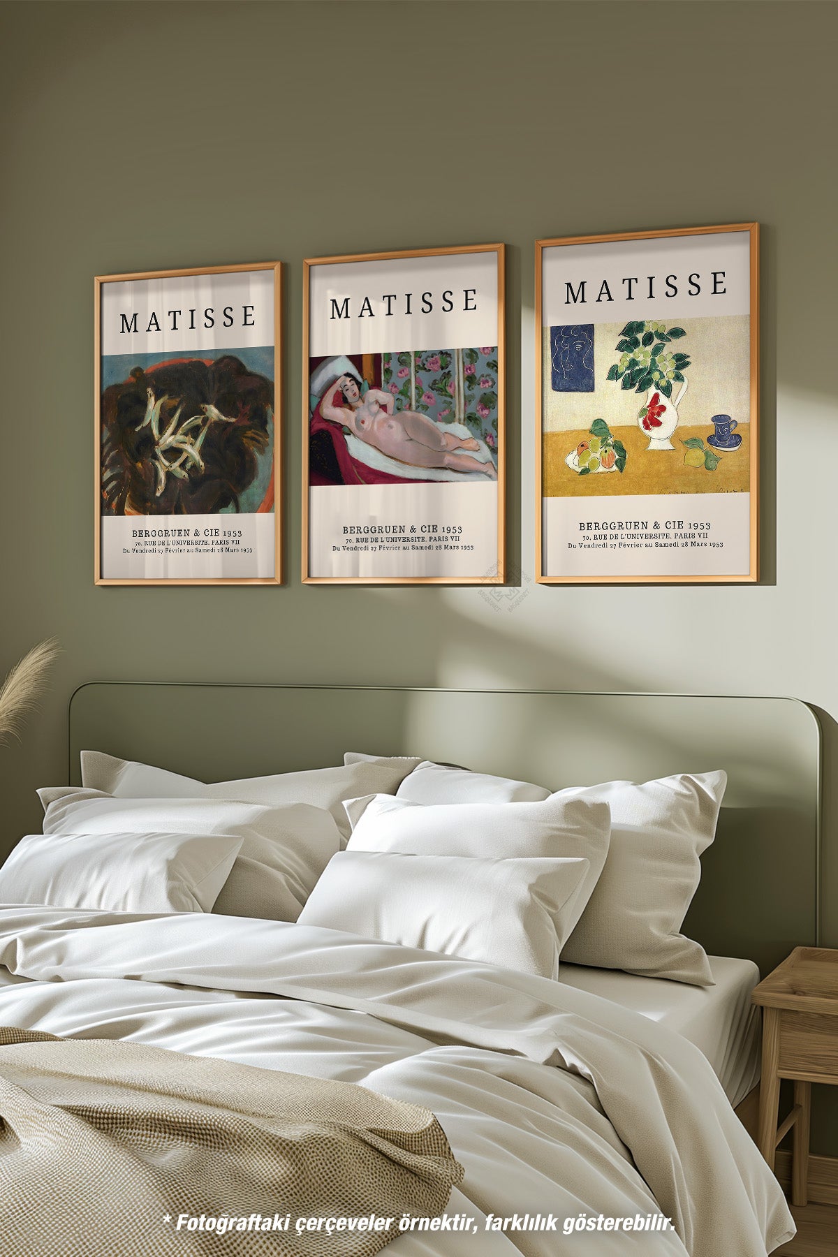 Matisse Sanatsal 3'lü Ahşap Çerçeveli Poster, Tablo Seti No:13