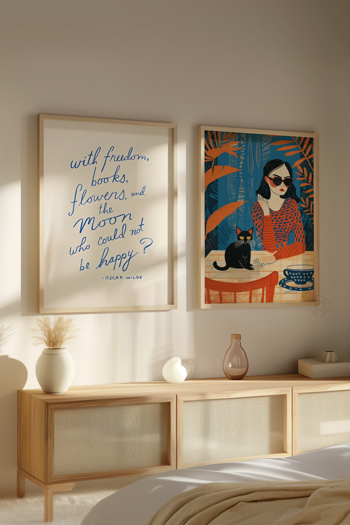 Oscar Wilde 2'li Ahşap Çerçeveli Poster, Sanatsal Tablo Seti No:3