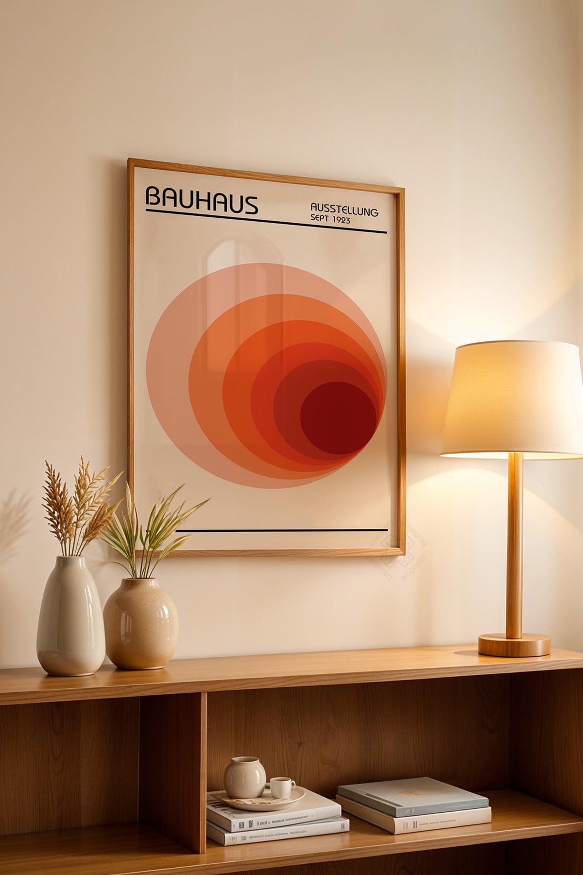 Bauhaus Serisi Ahşap Çerçeveli Poster, Tablo No:26
