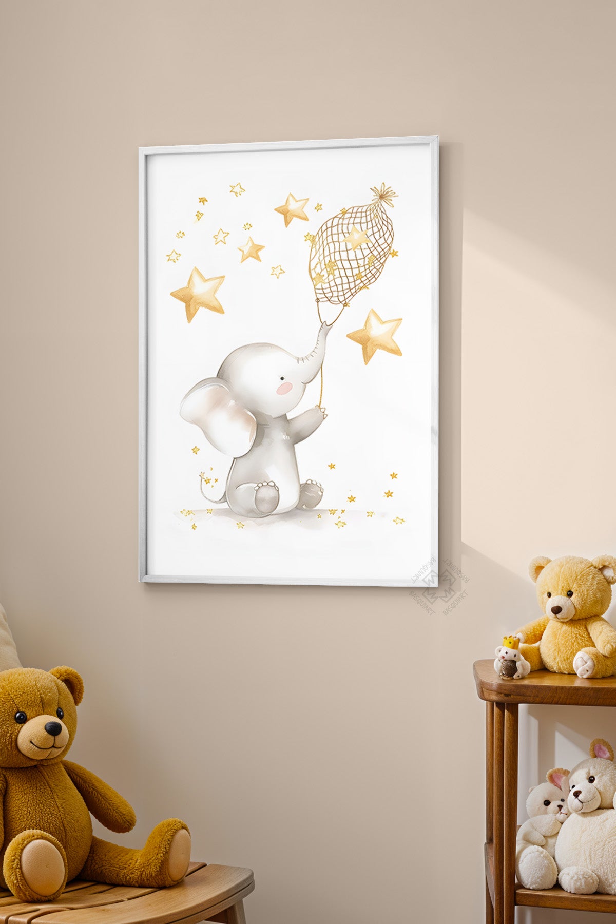 Çocuk Odası, Bebek Odası Beyaz Çerçeveli Poster, Tablo No:94
