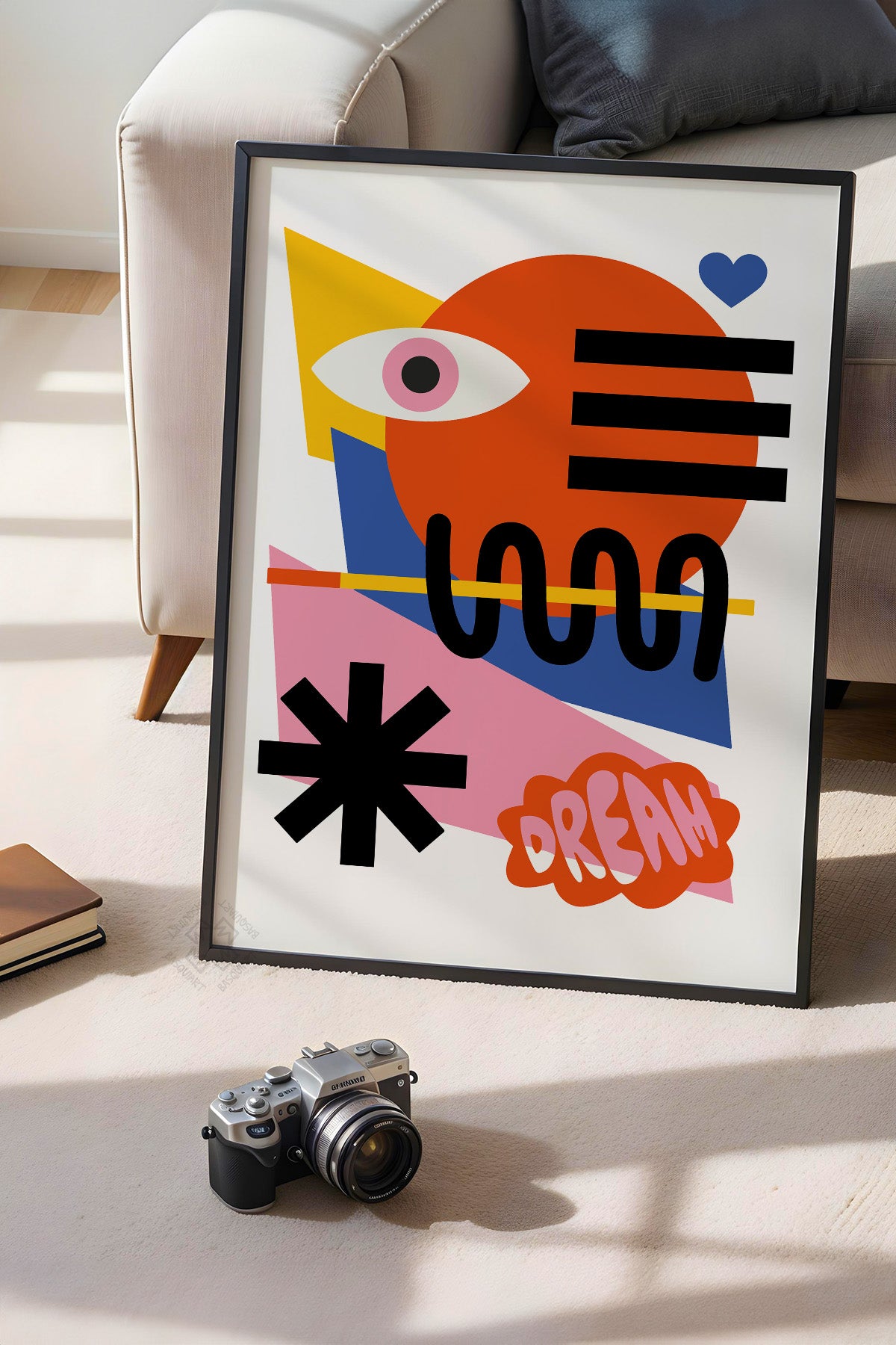 Bauhaus Serisi Siyah Çerçeveli Poster, Tablo No:7