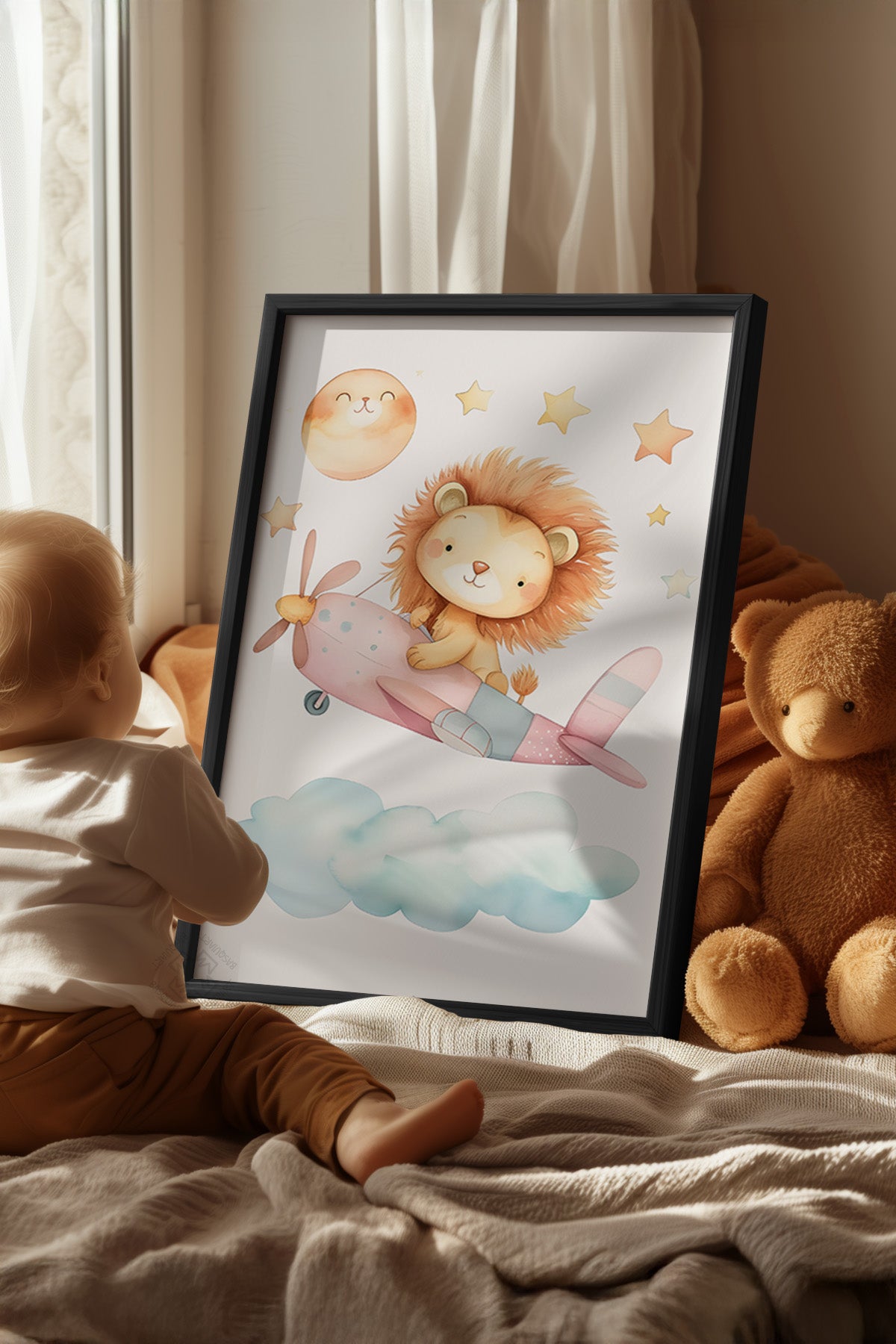 Çocuk Odası, Bebek Odası Siyah Çerçeveli Poster, Tablo No:42