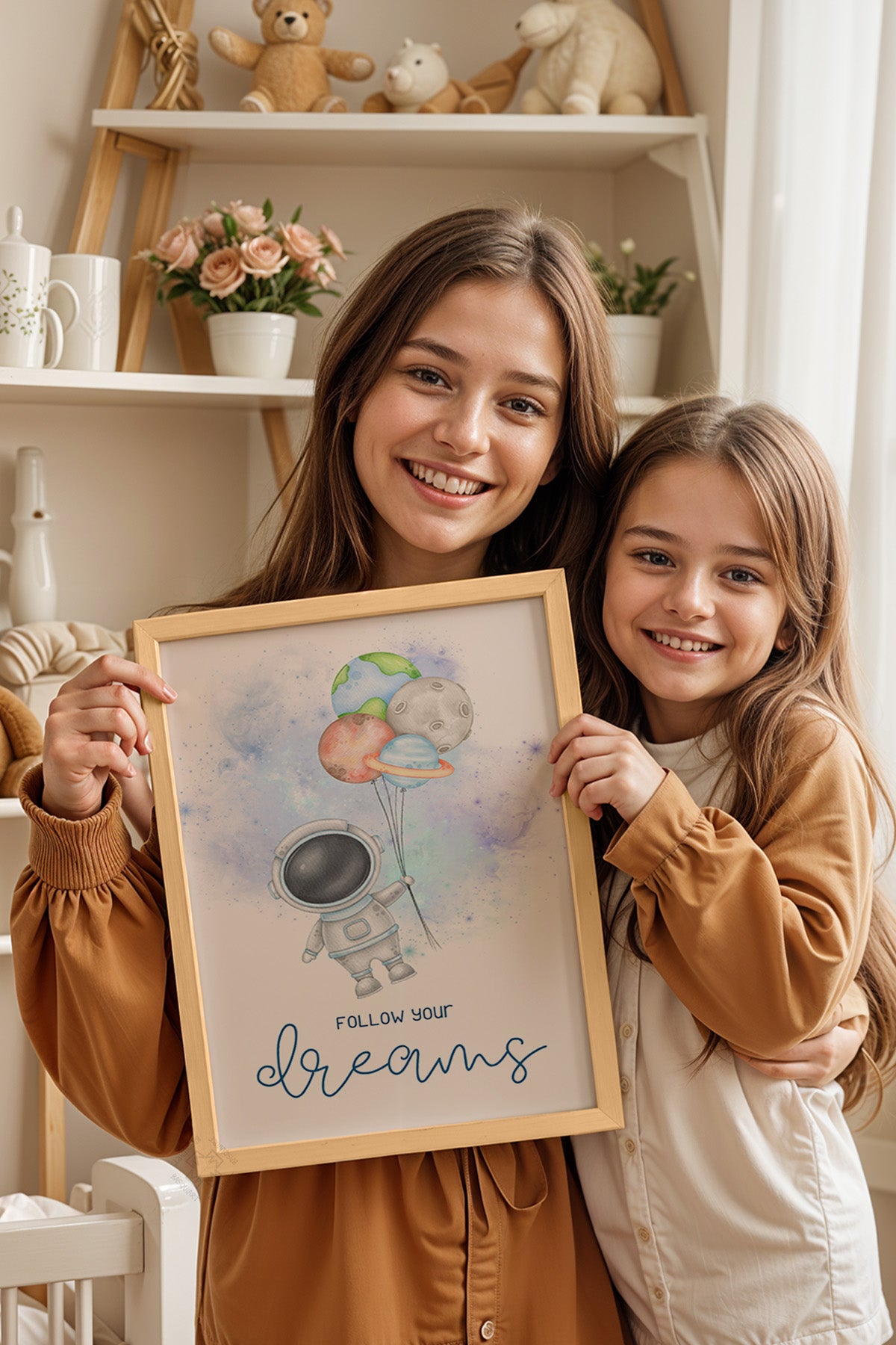 Çocuk Odası, Bebek Odası Ahşap Çerçeveli Poster, Tablo No:29